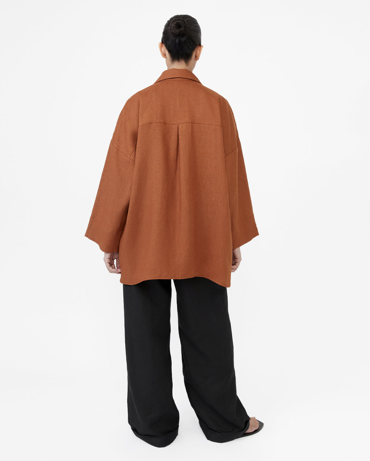Essential Linen Oversized Shirt - Terracotta