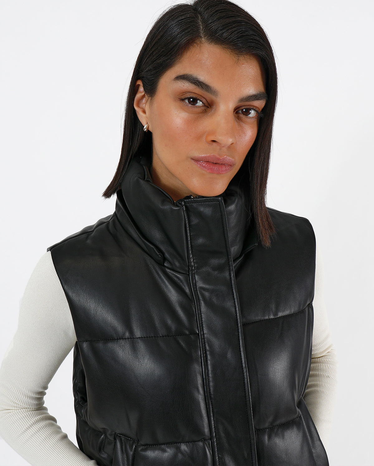 Rocky Leather Puffer Vest