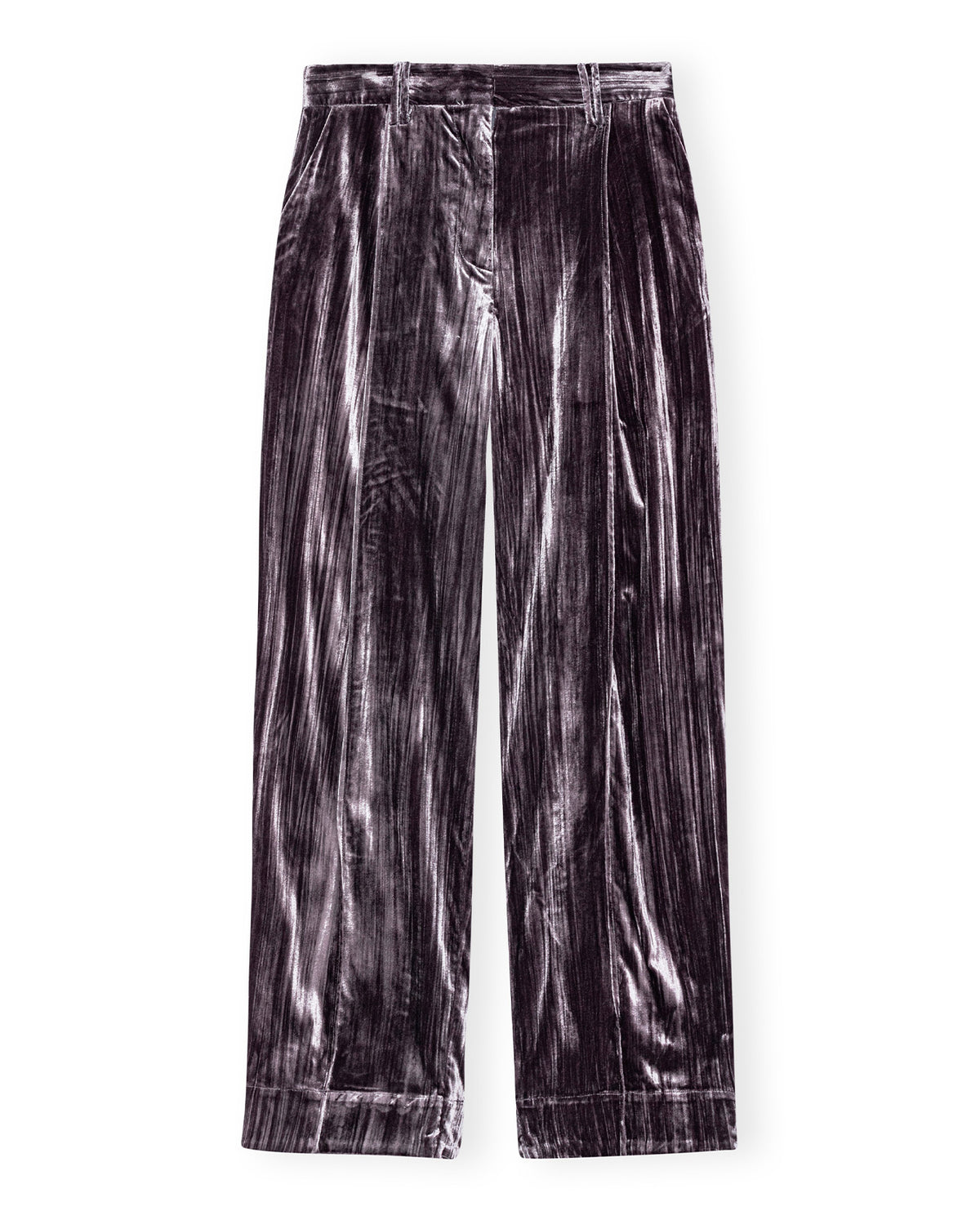 Stripe Velvet Relaxed Pleated Pants - Phantom
