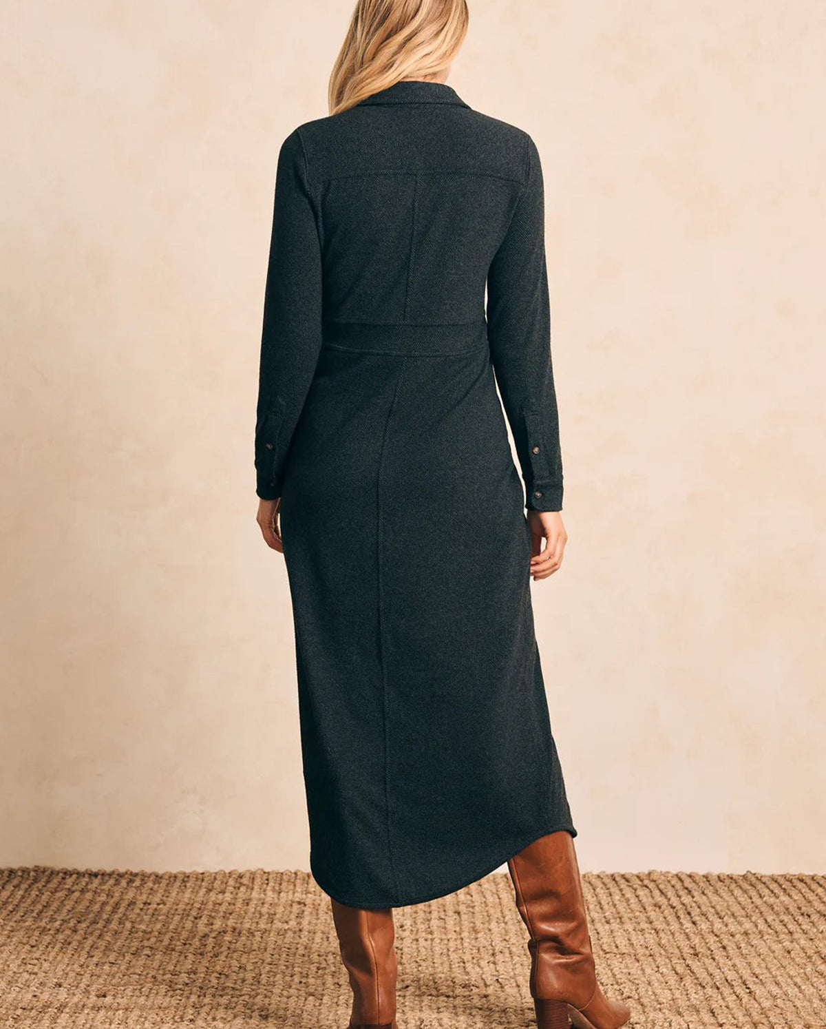 Legend Sweater Long Dress - Heathered Black Twill