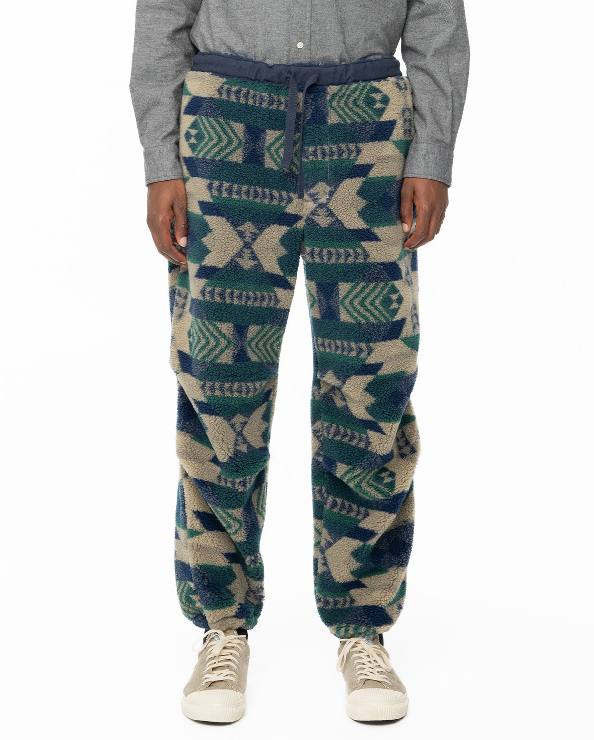 Gym Pants Wide Jacquard Boa In Navy