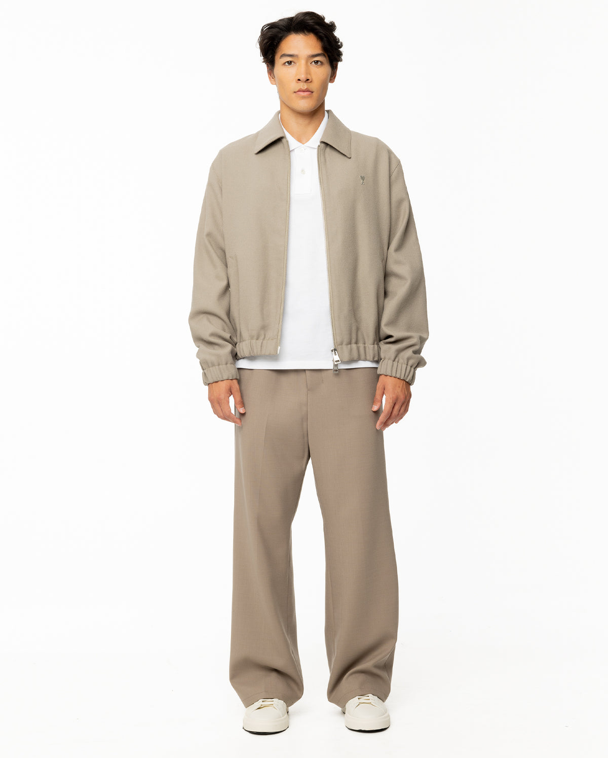 Adc Wool Zipped Jacket - Taupe