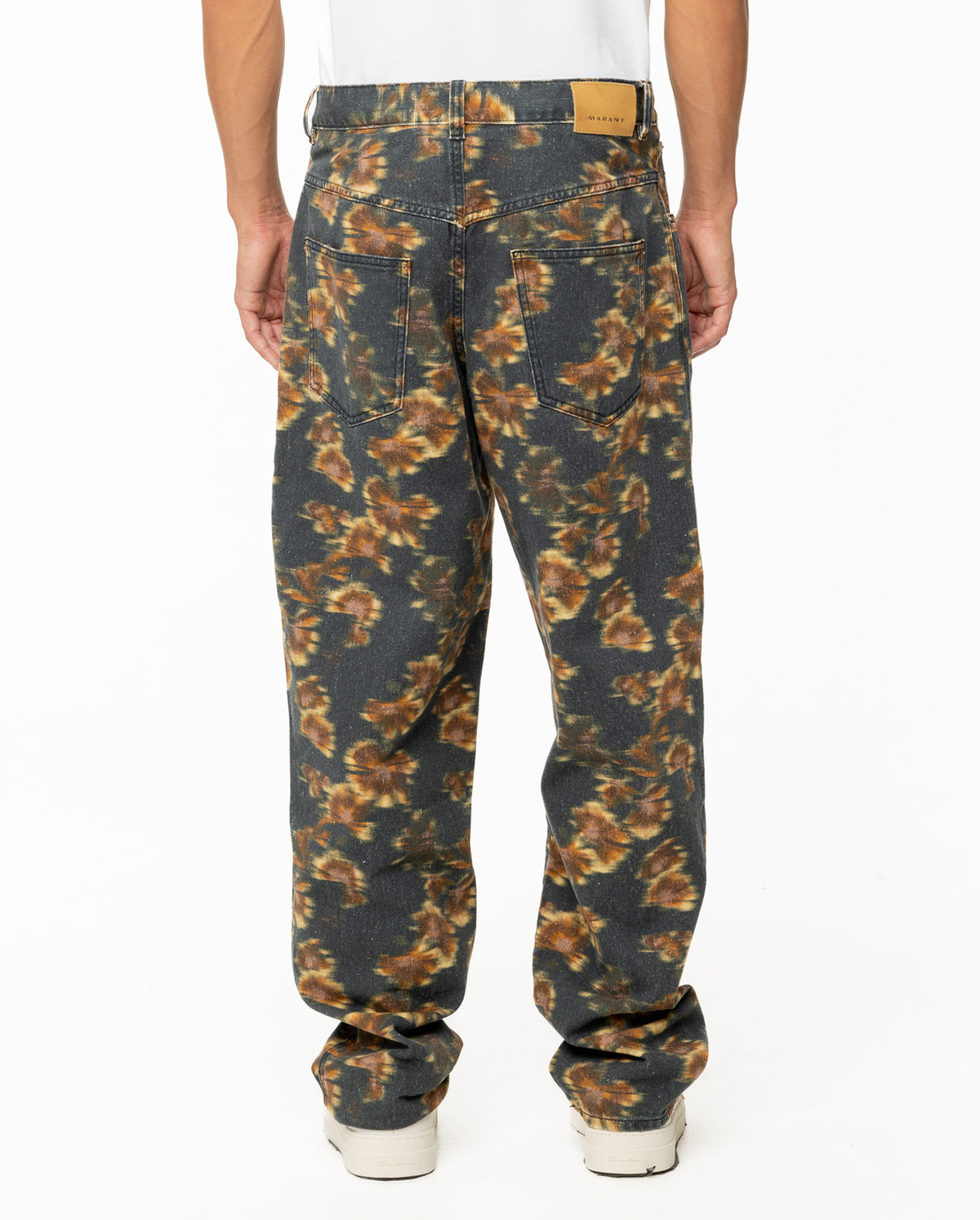 Jippoly Jean With Floral Print - Faded Black