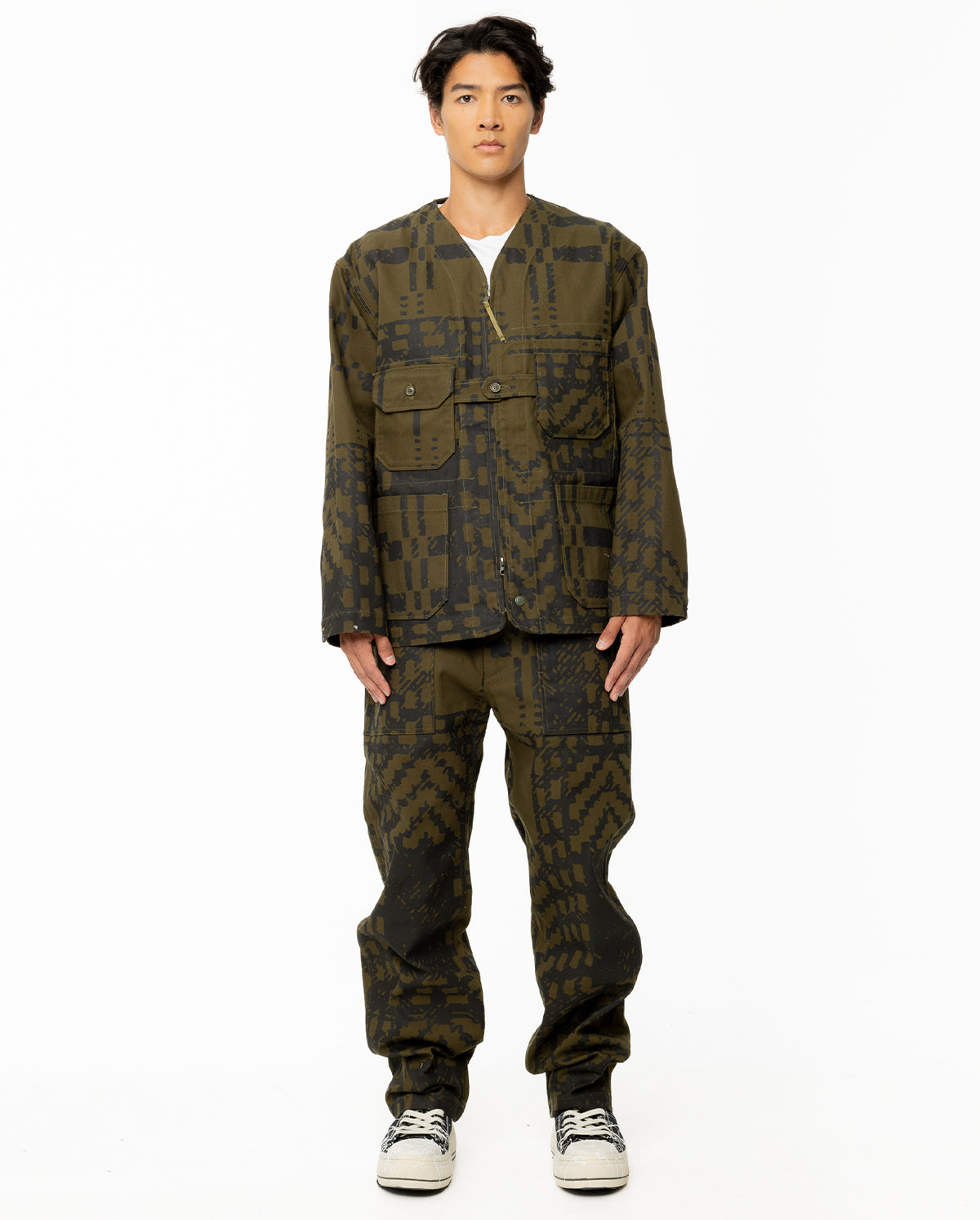 Shooting Duck Canvas Jacket - Olive Old Plaid