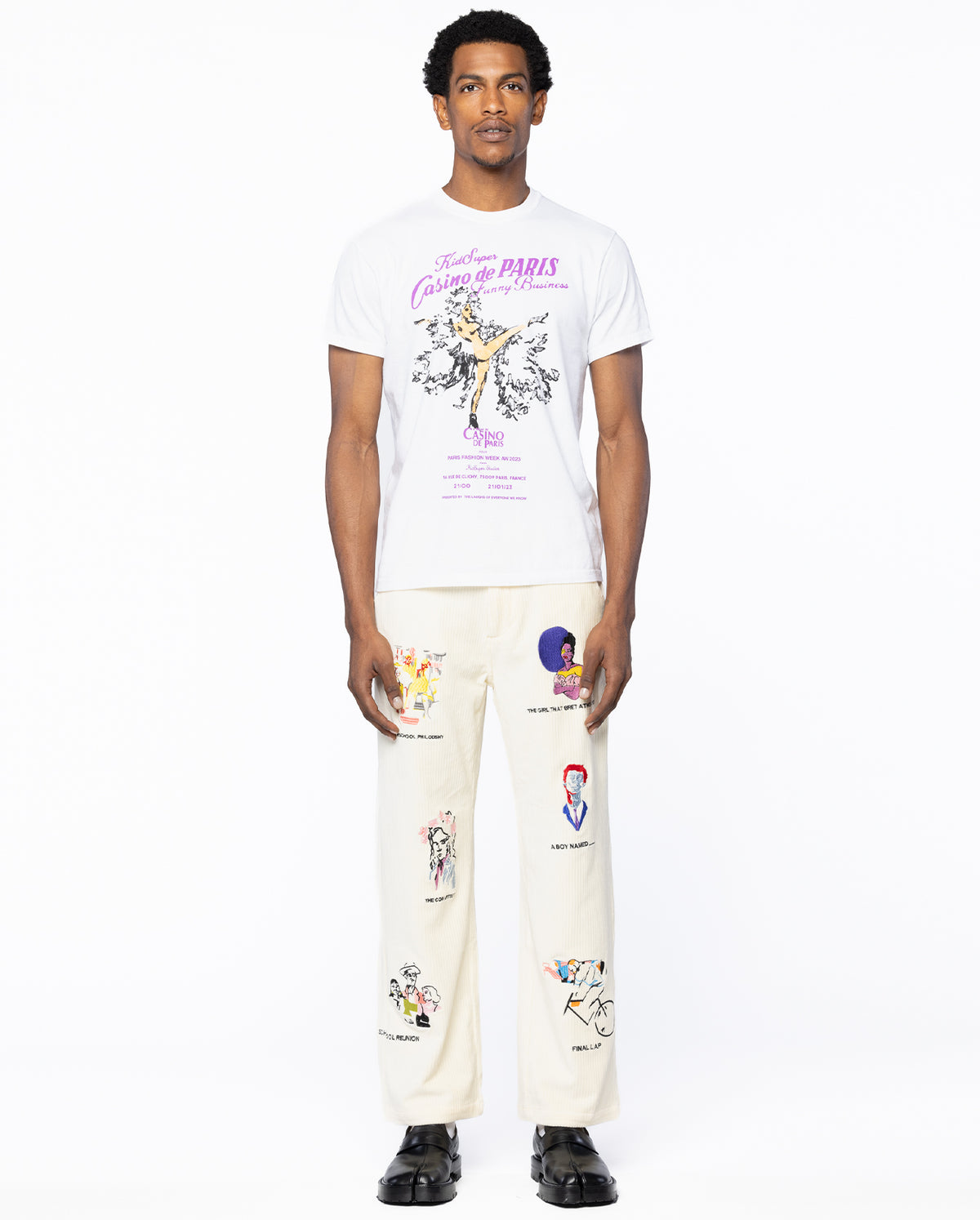 Museum Cord Embroidered Pant - Cream