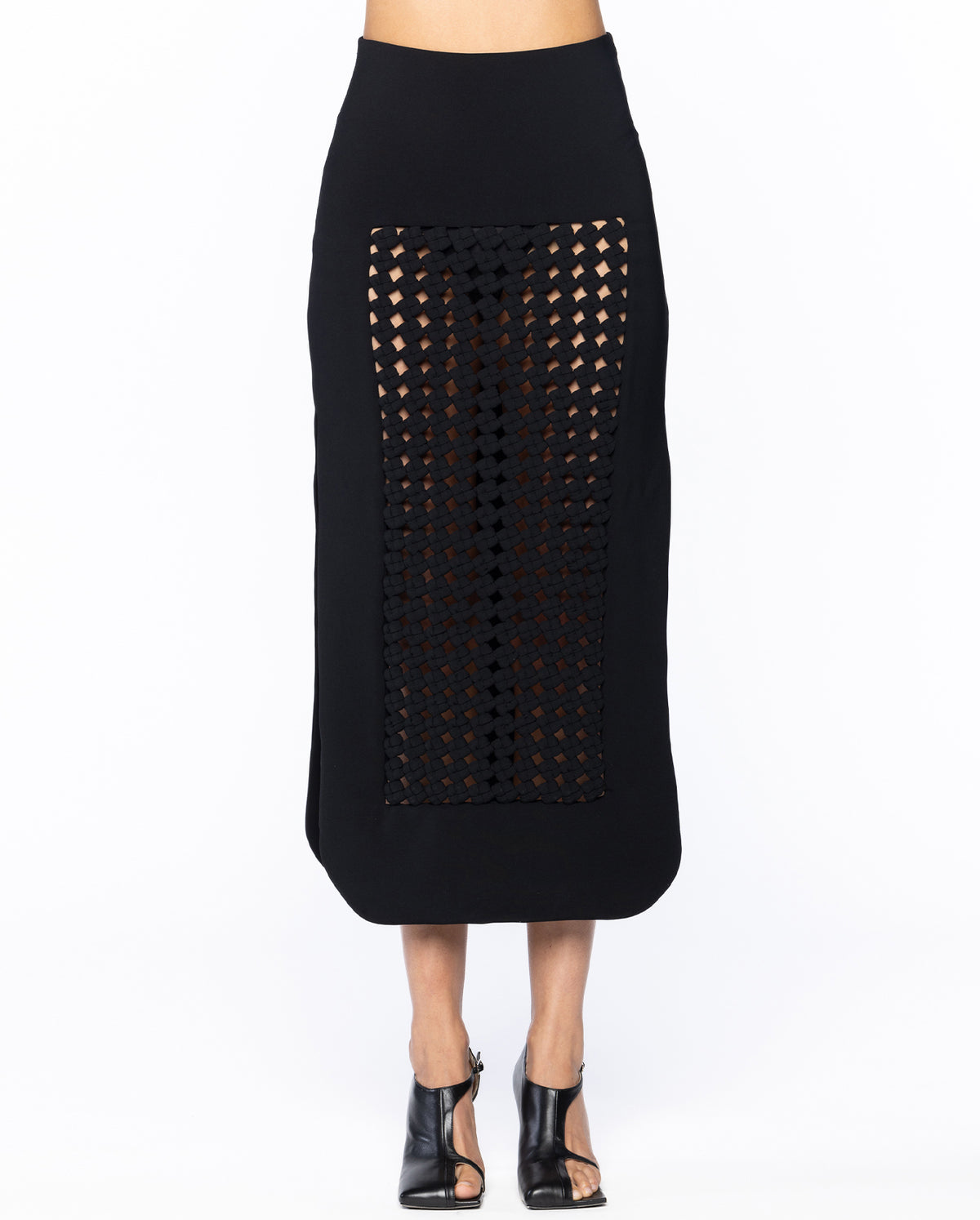 Maxi Skirt With Weaved Frame Insert