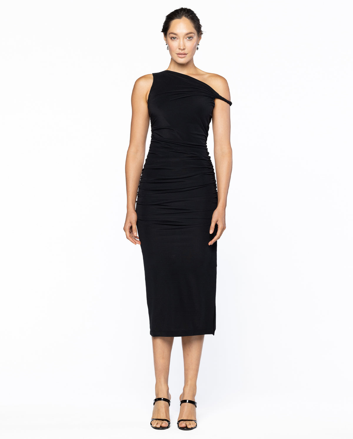 Twisted Asymmetric Maxi Dress - Black