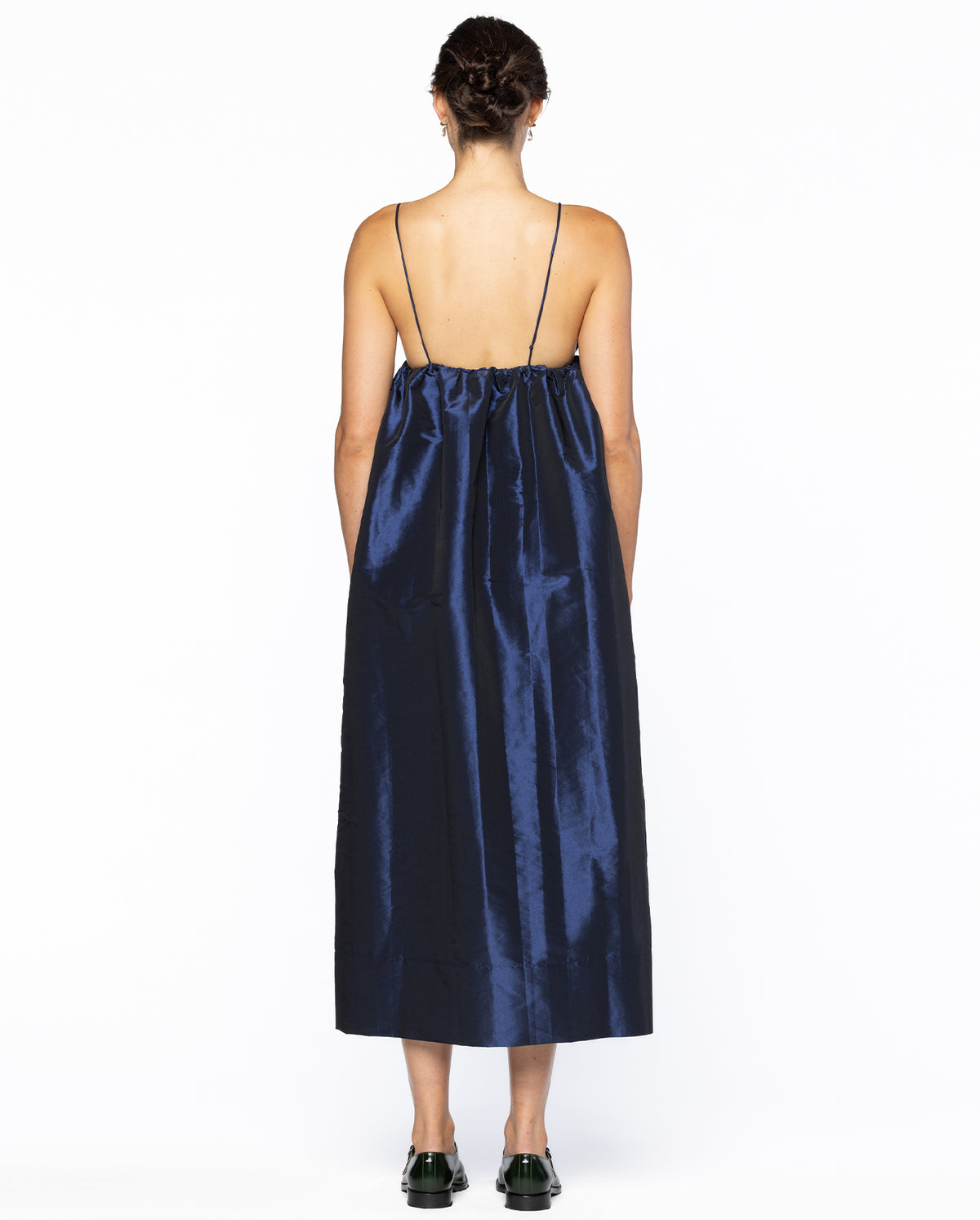 Shiny Taffetta Strap Dress - Sodalite Blue
