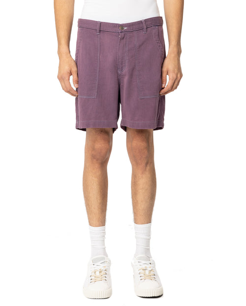 Bedford Cord Camp Pocket Shorts - Purple
