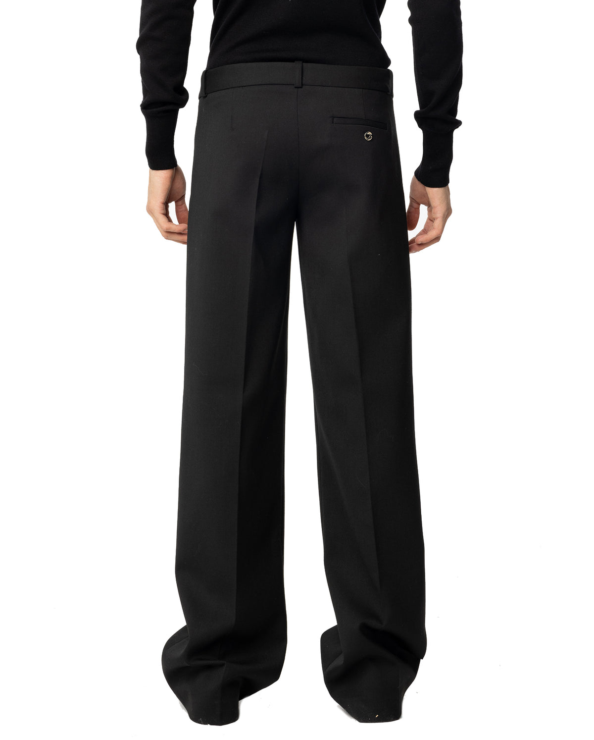 Low Rise Loose Tailored Trousers - Black