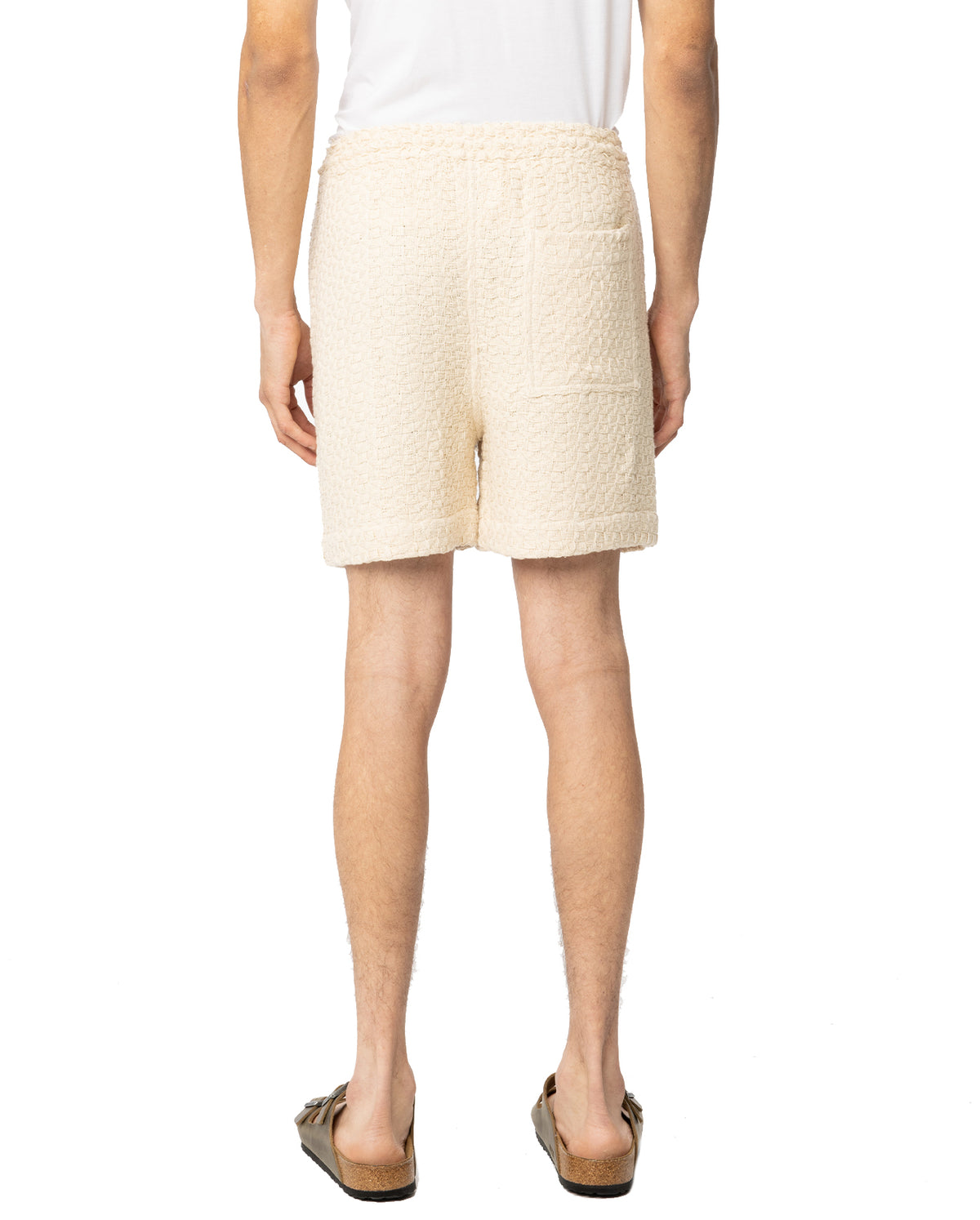 Handloom Pull On Shorts - Off White