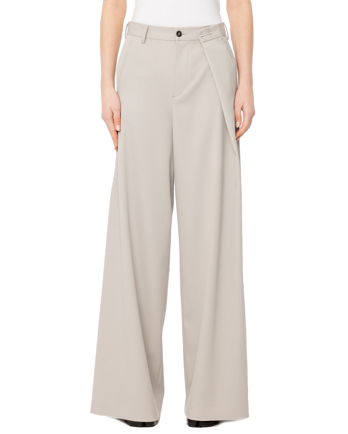Wide Leg Trousers  - Taupe