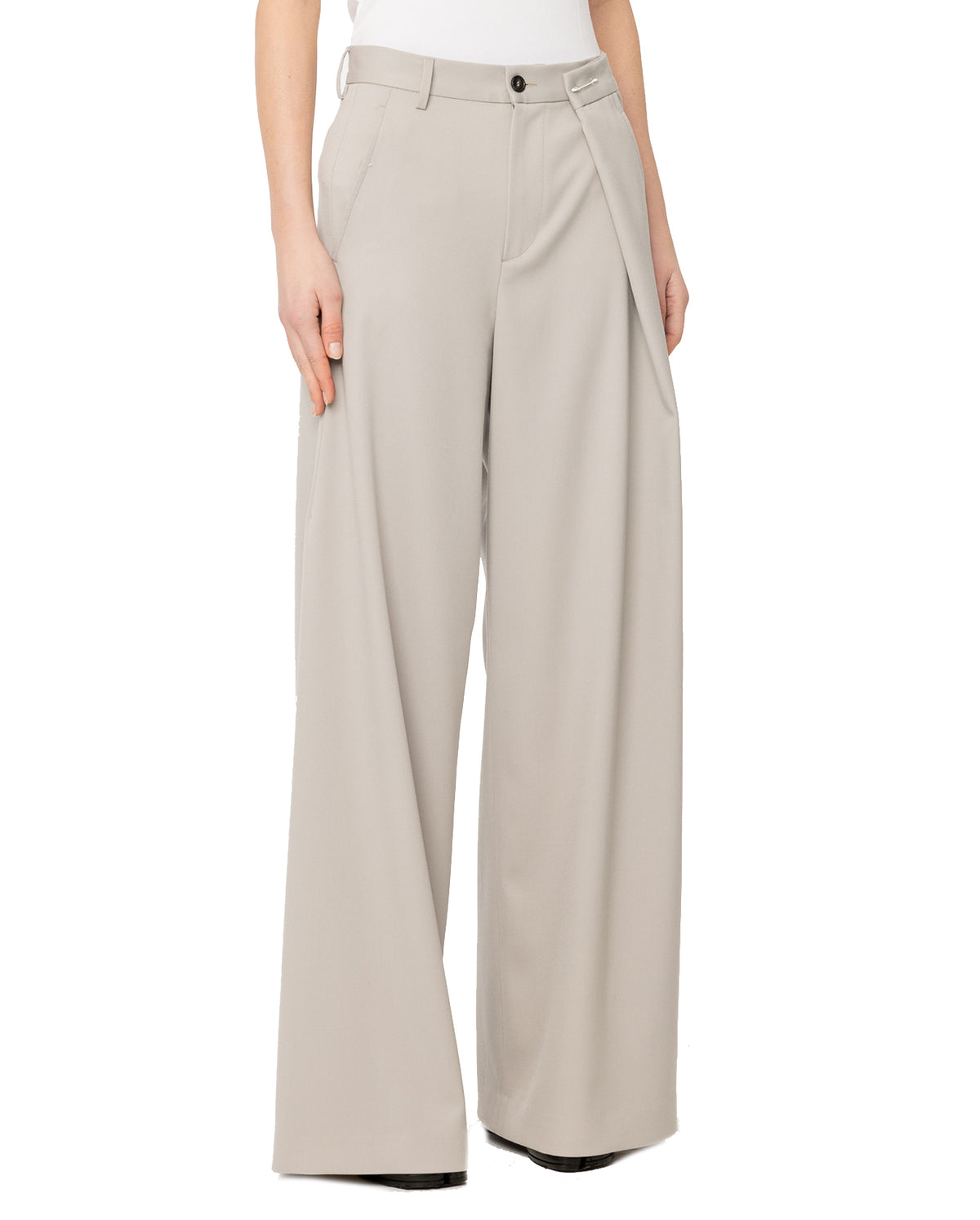 Wide Leg Trousers  - Taupe