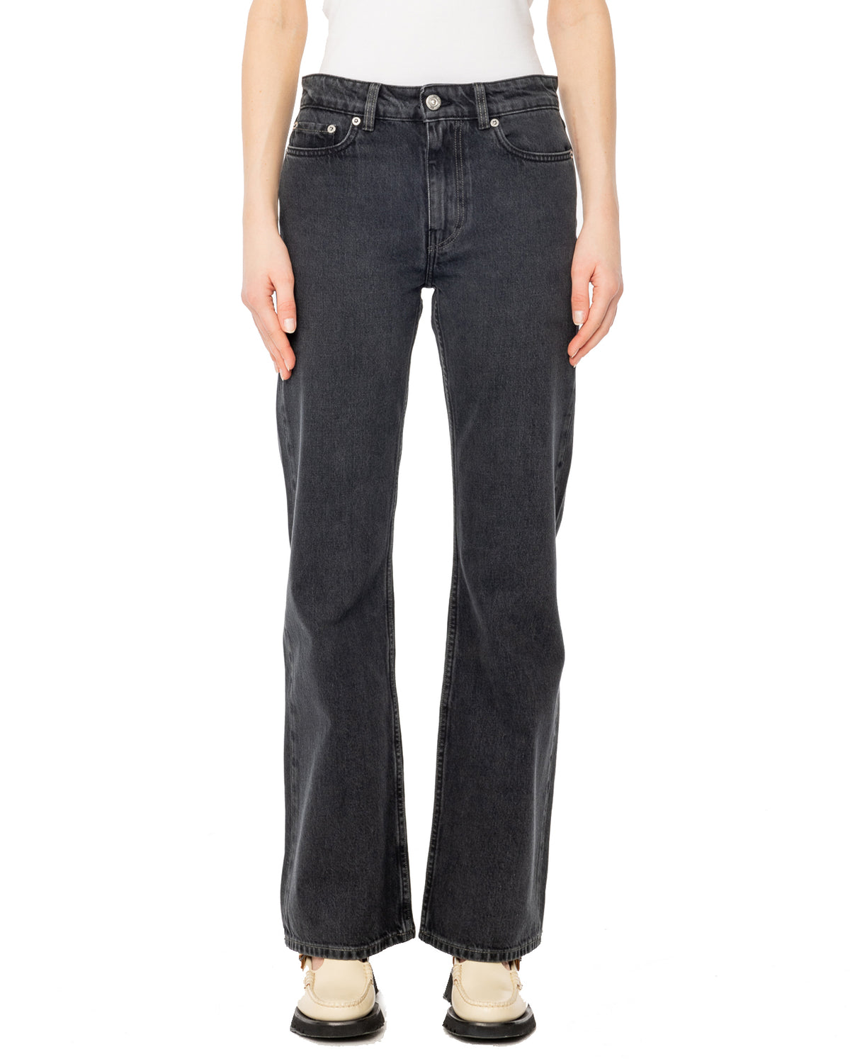 Boot Cut Jeans - Washed Black