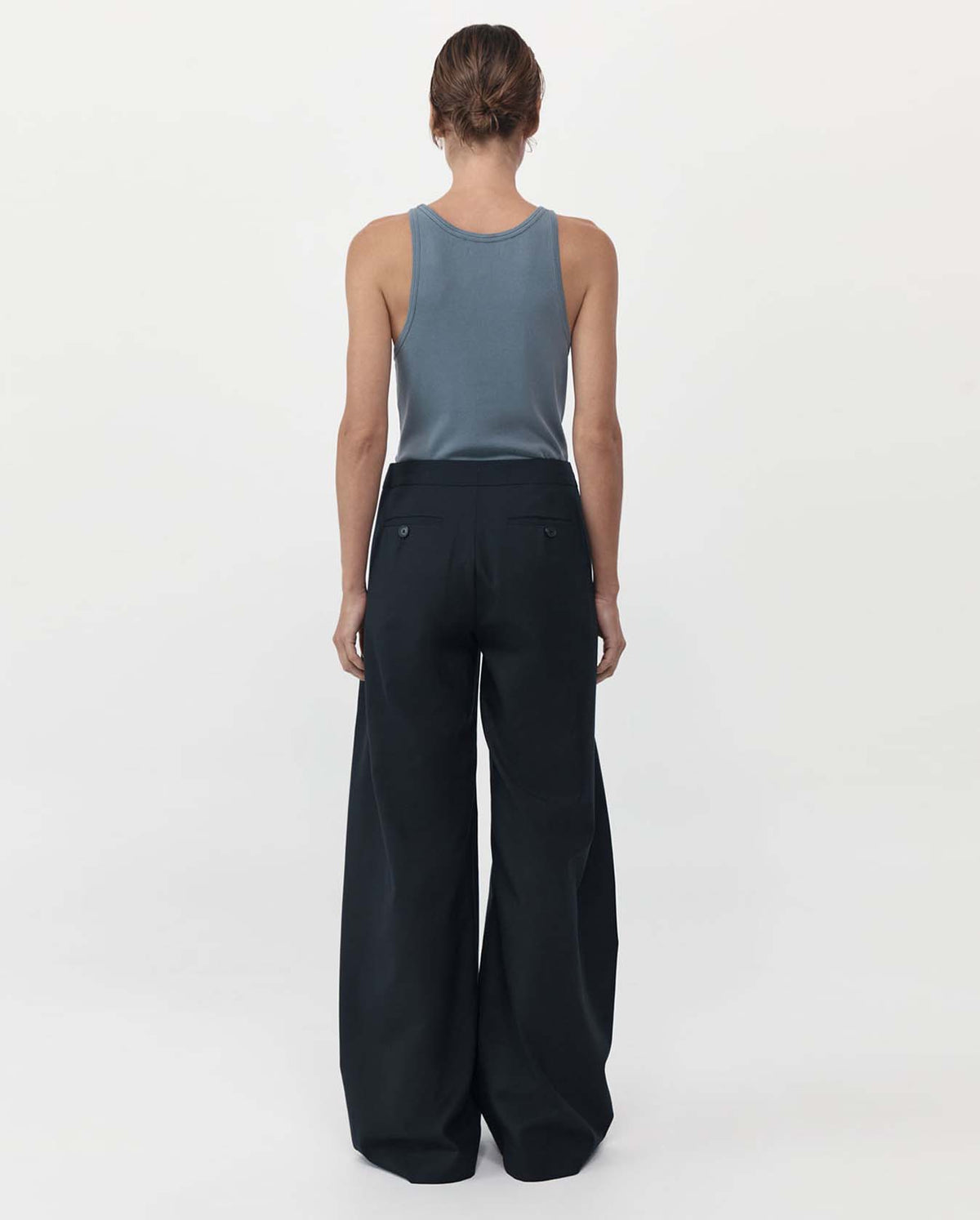 Fold Detail Trousers - Black
