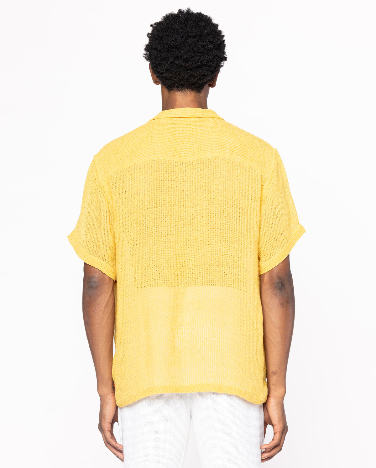 Crochet Flower Shirt - Yellow