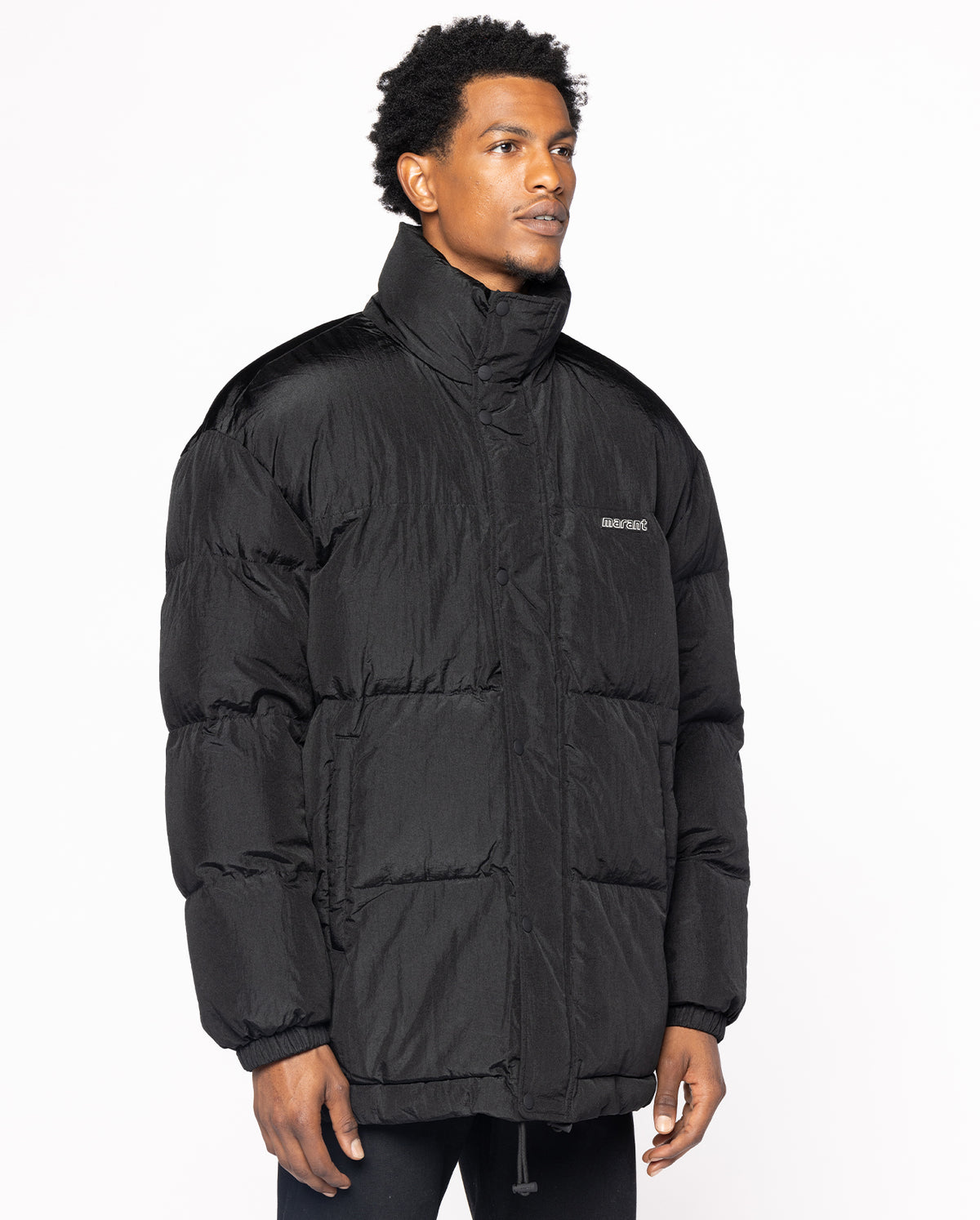 Dilyamo Quilted Puffer Jacket With Hood - Black