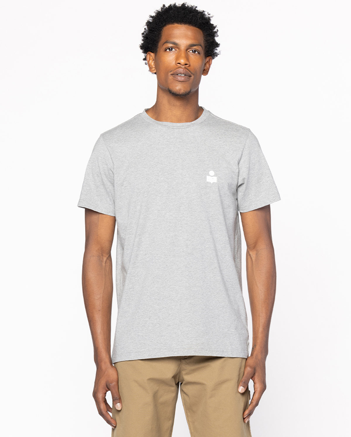 Zafferh Cotton Logo T-Shirt - Grey