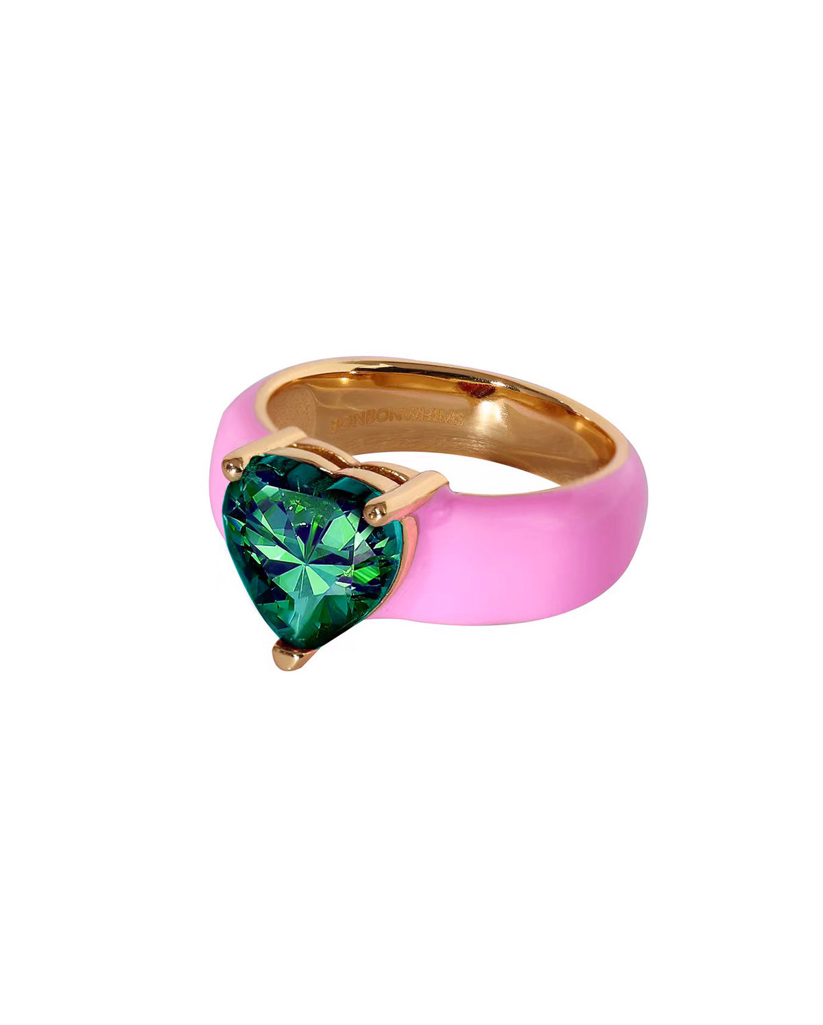 Ling Bling Ring In Pink X Green Heart