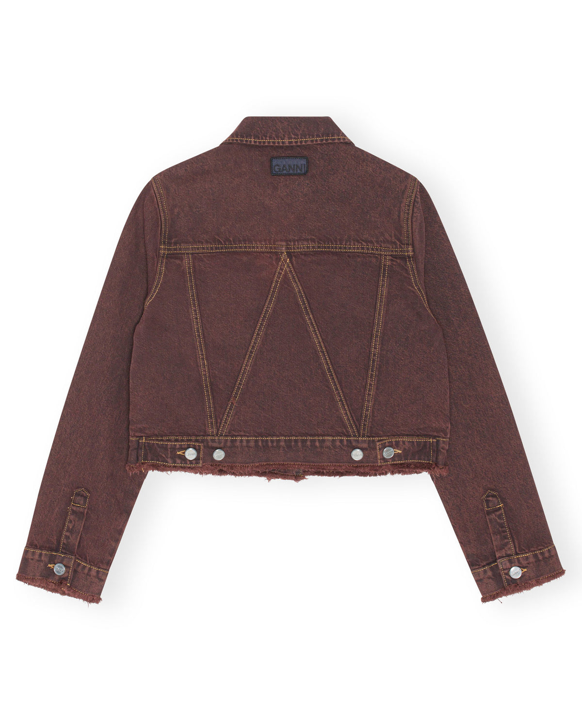 Overdyed Bleach Denim Cropped Jacket - Shaved Chocolate