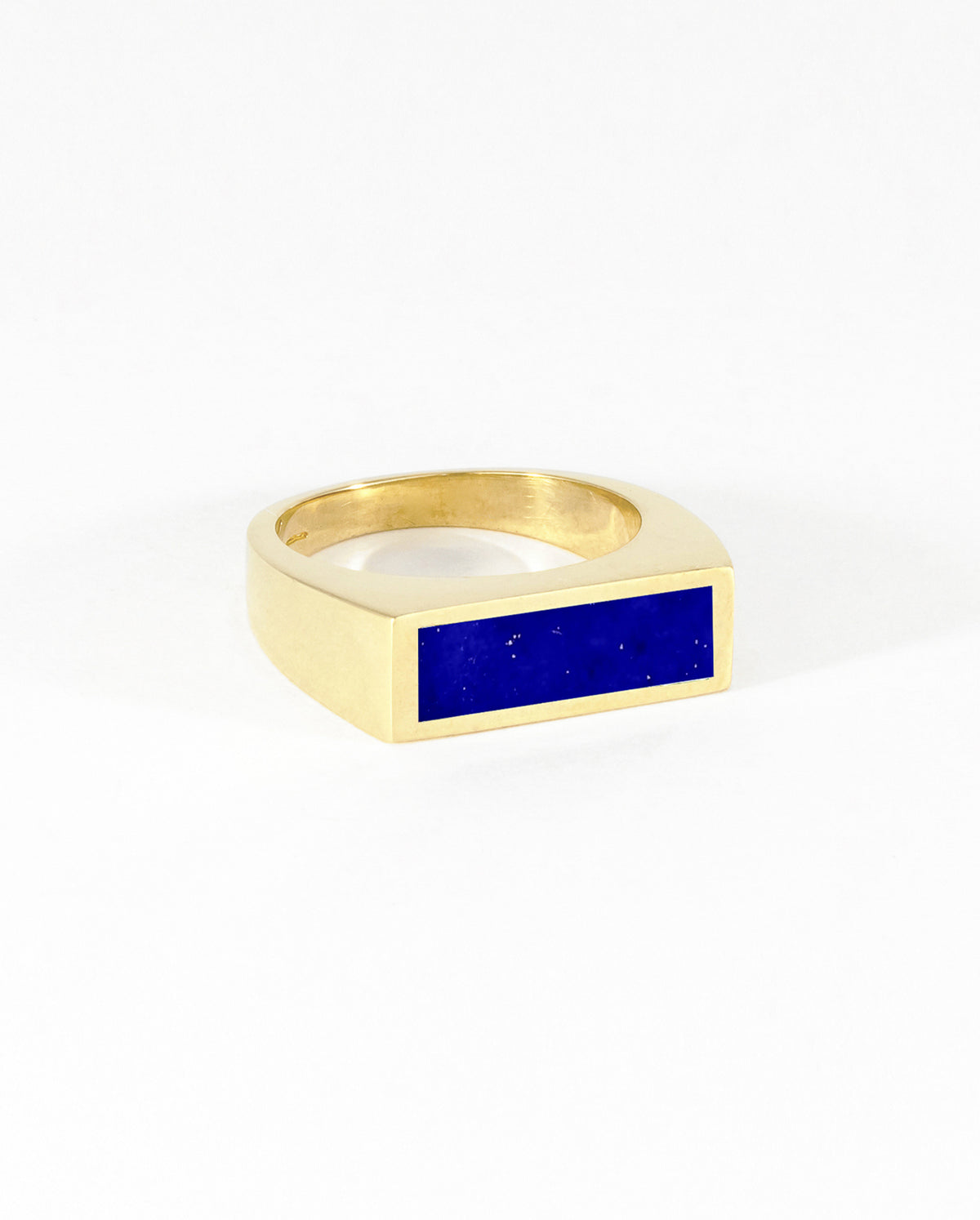 Small Signet Ring With Lapis Lazuli Inlay