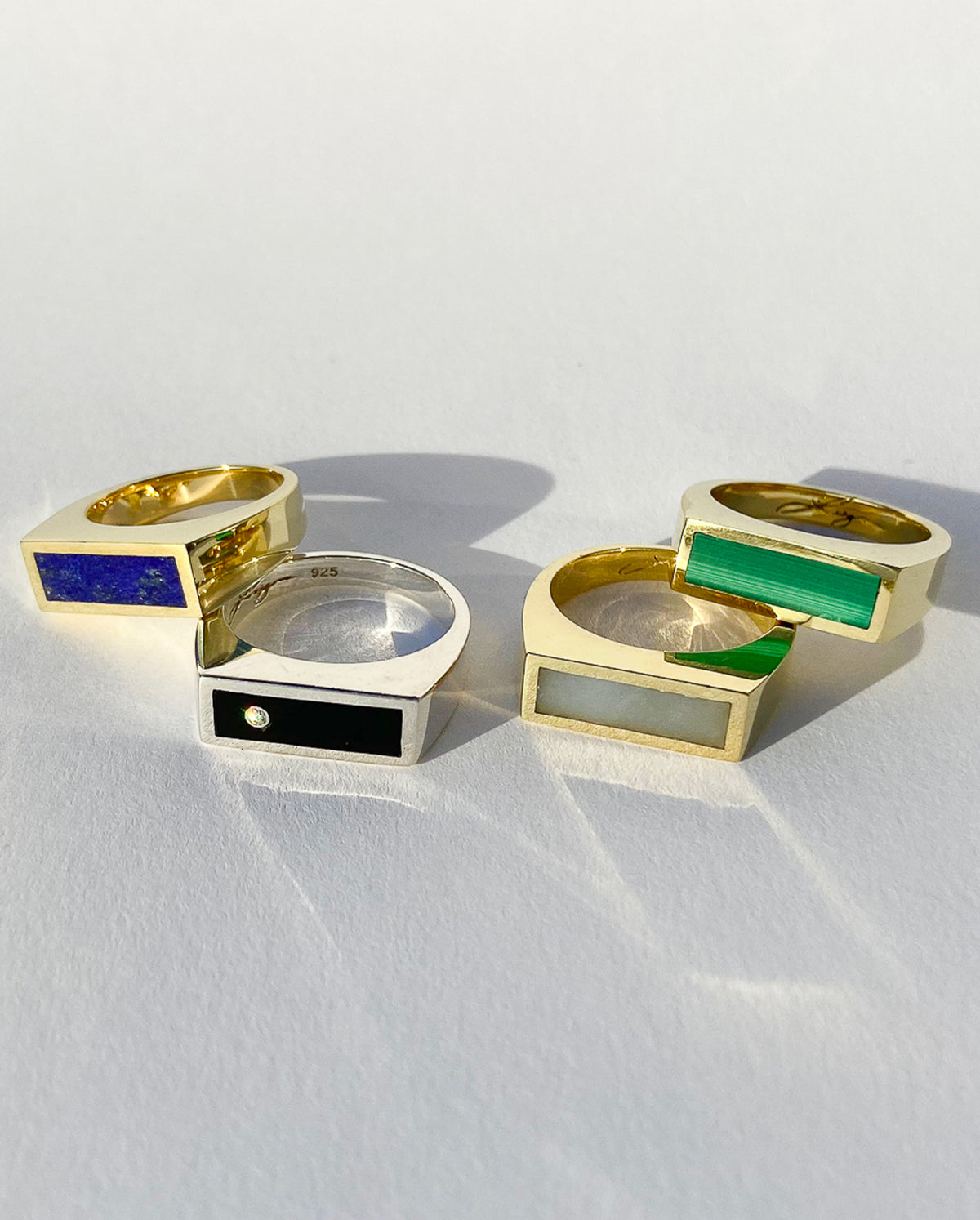 Small Signet Ring With Lapis Lazuli Inlay