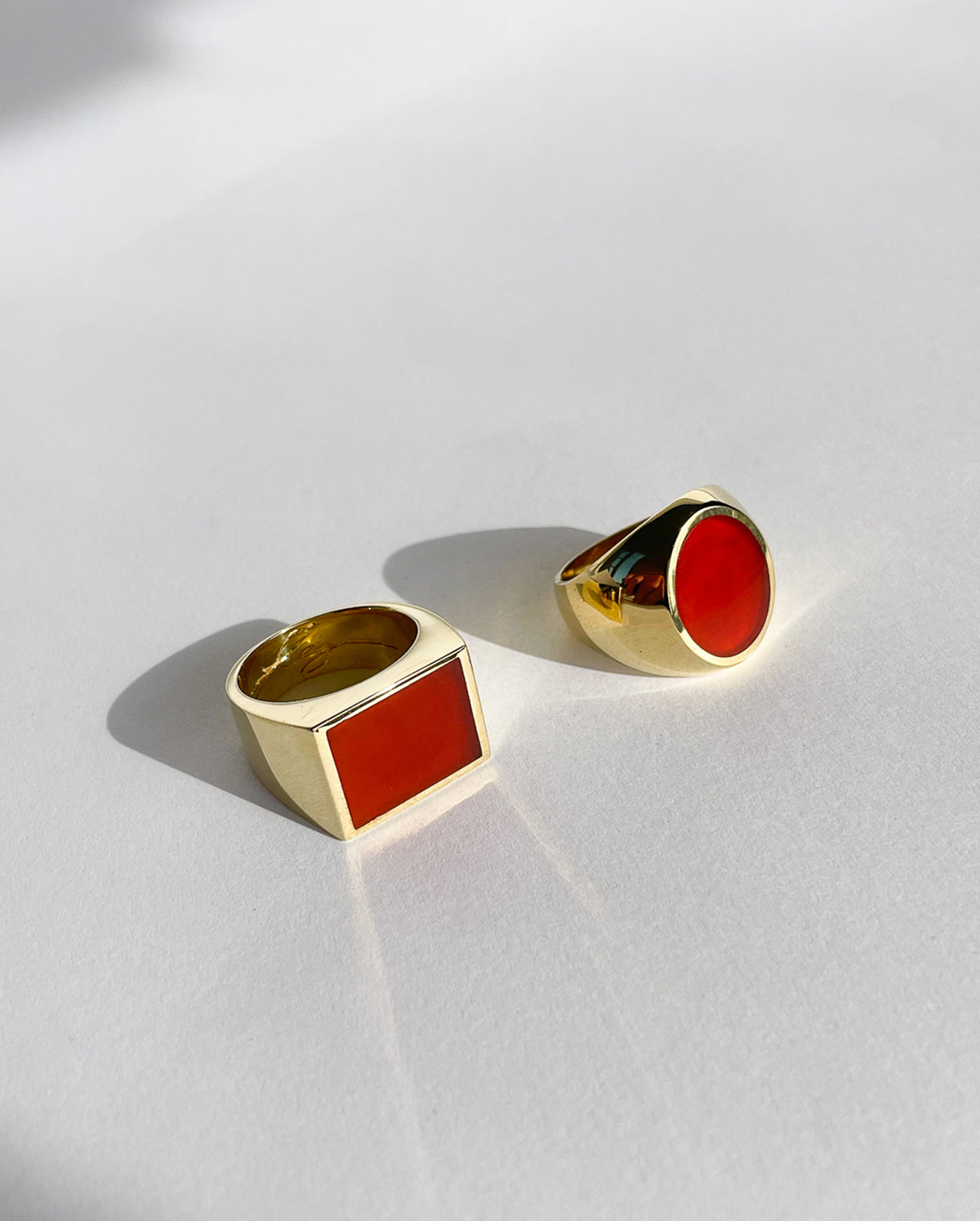 Signet Ring With Carnelian Inlay