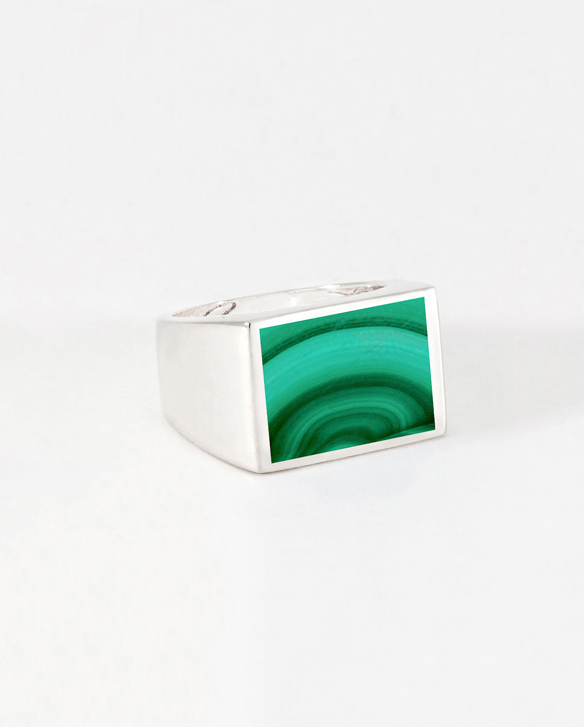 Signet Ring With Malachite Inlay