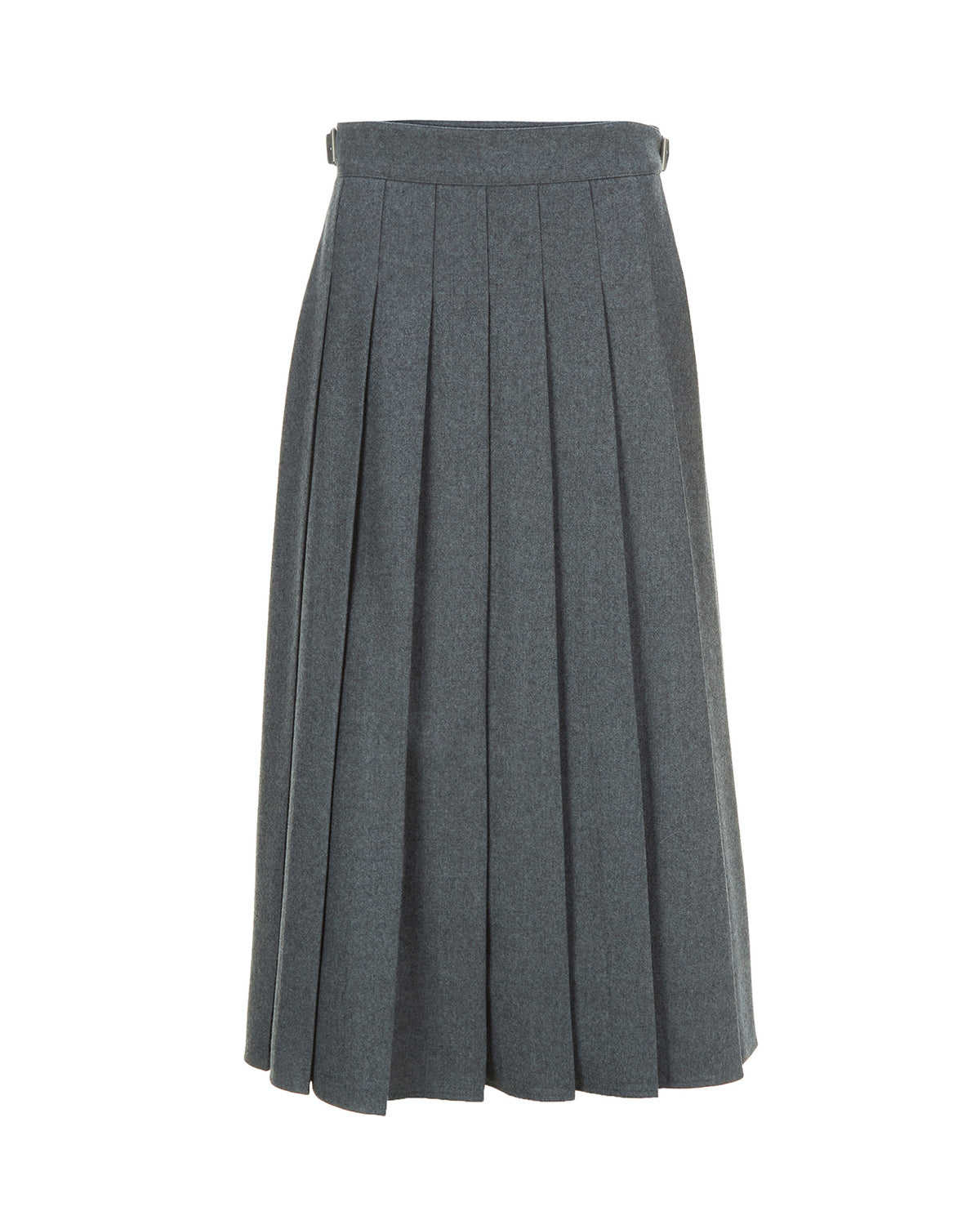 Front Pleats Wool Skirt - Grey