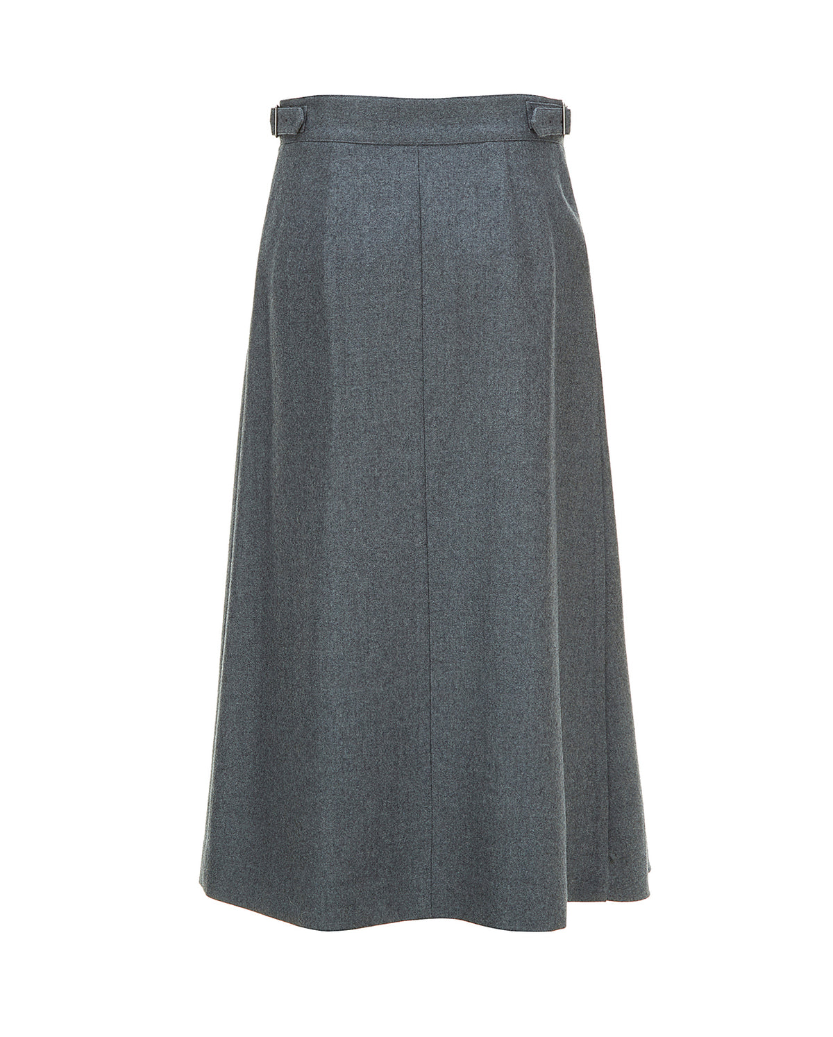 Front Pleats Wool Skirt - Grey