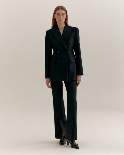 LVIR - Women's Piping Line Pants - Black Dress | Size: Large | Fred Segal