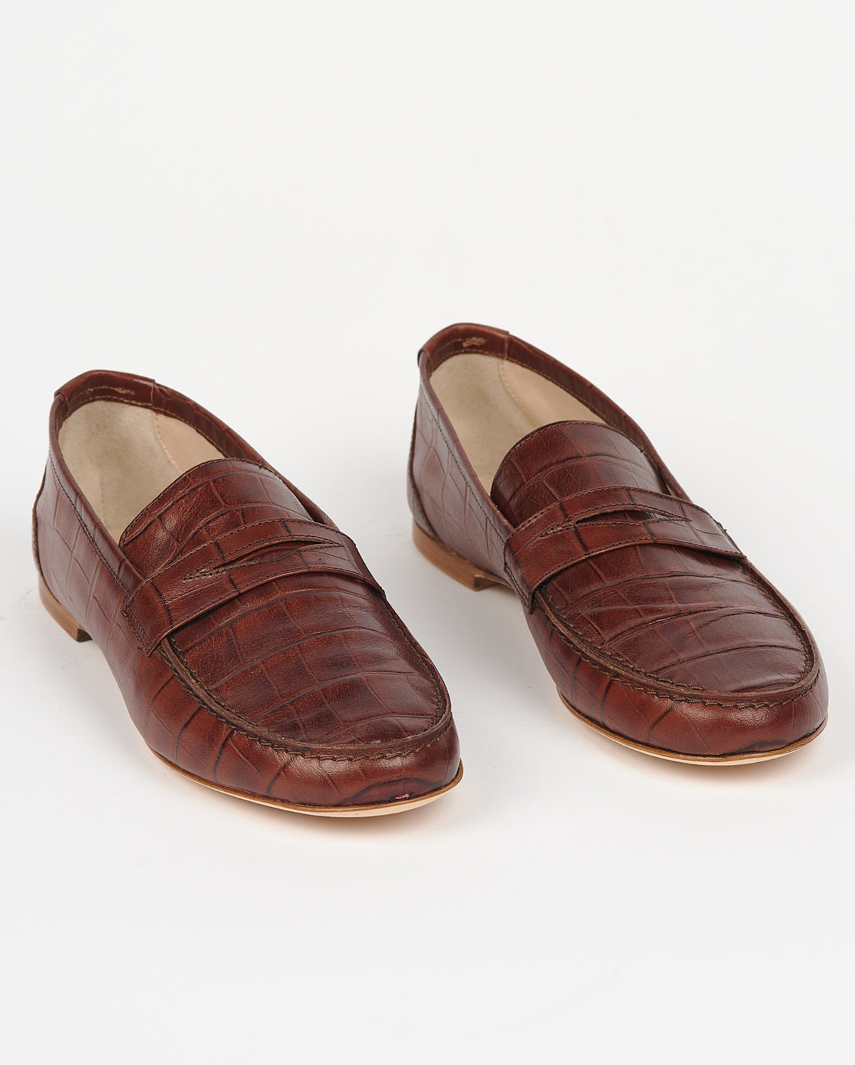 The Penny Loafer - Croc Brown