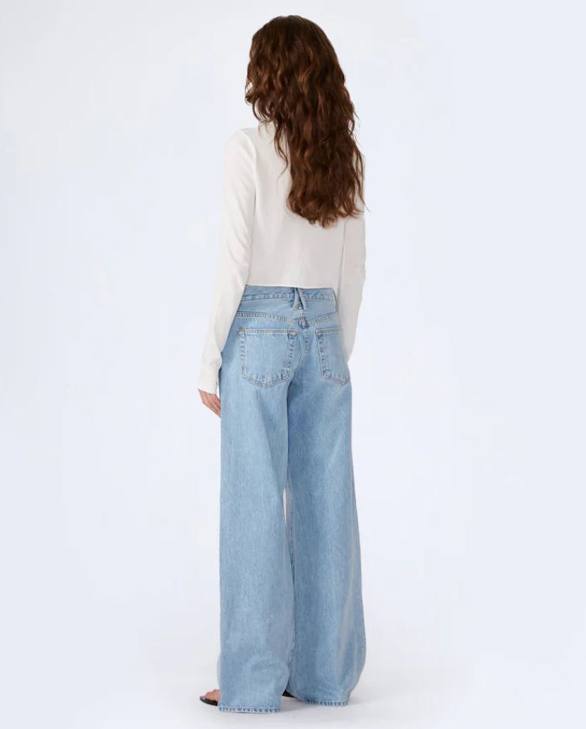 Mica Low-Rise Wide Leg Jeans- Clear Skies