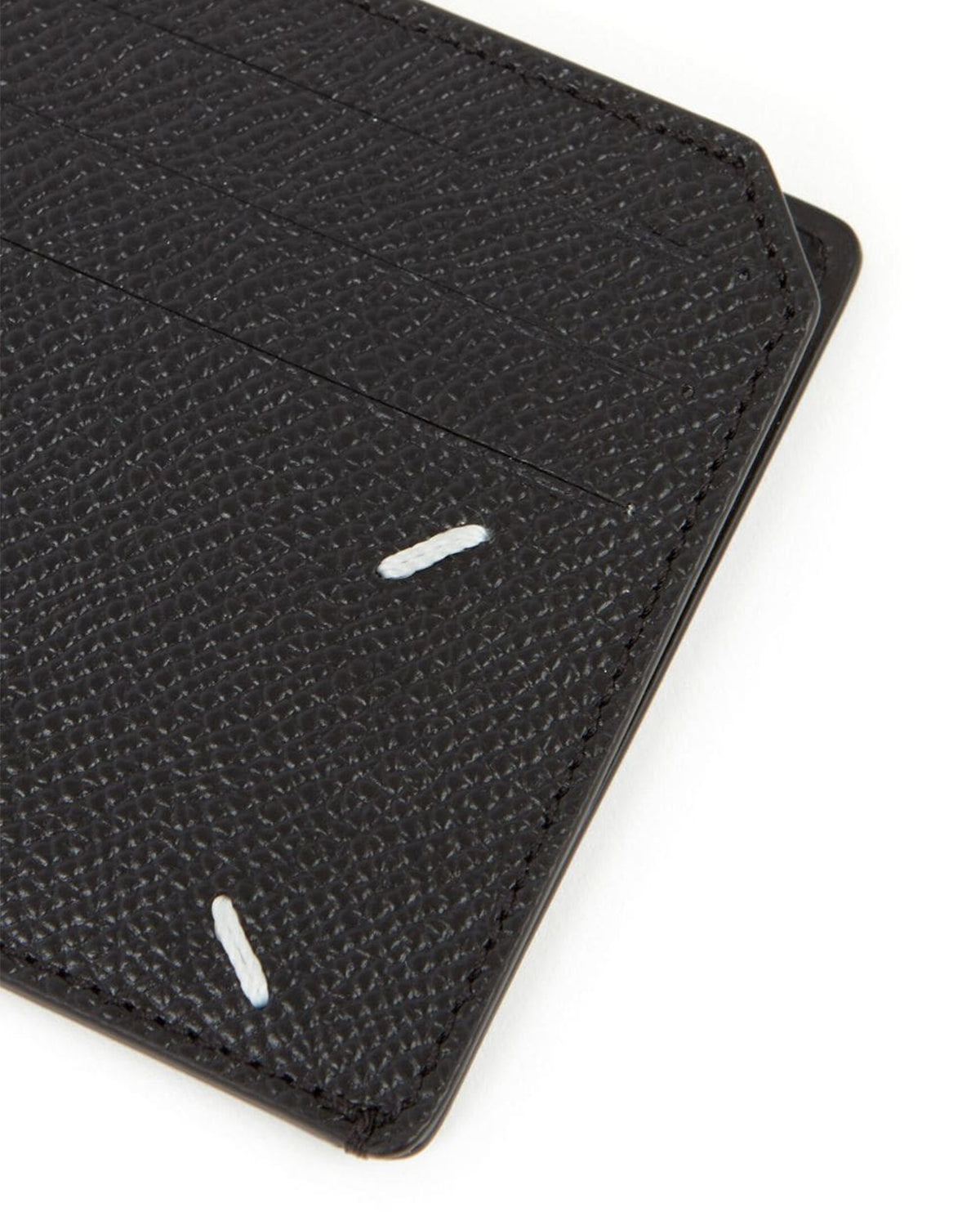 Calf Leather Slim Gap Card Holder - Black
