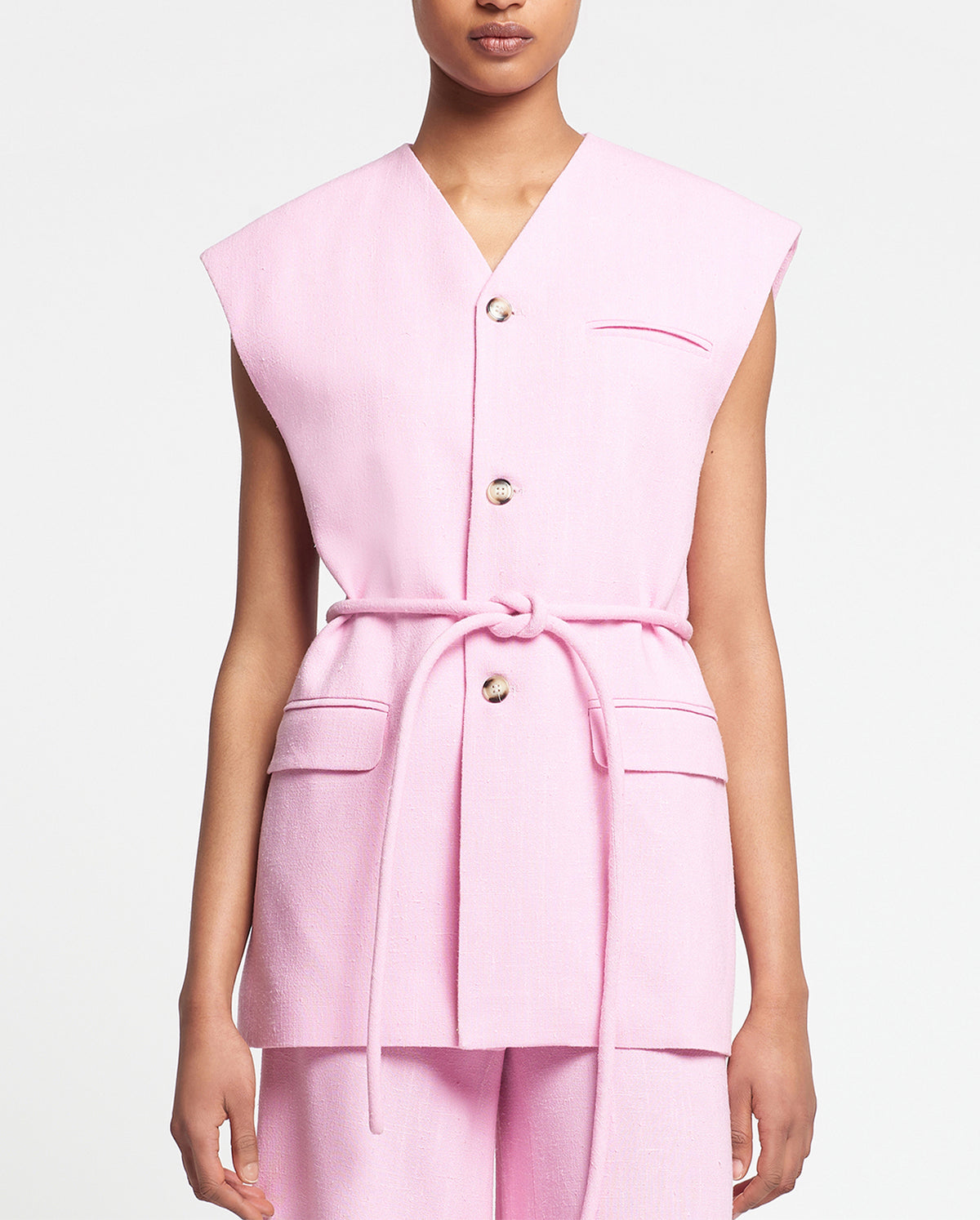 Miriam Orchid Tweed Boxy Tailored Vest