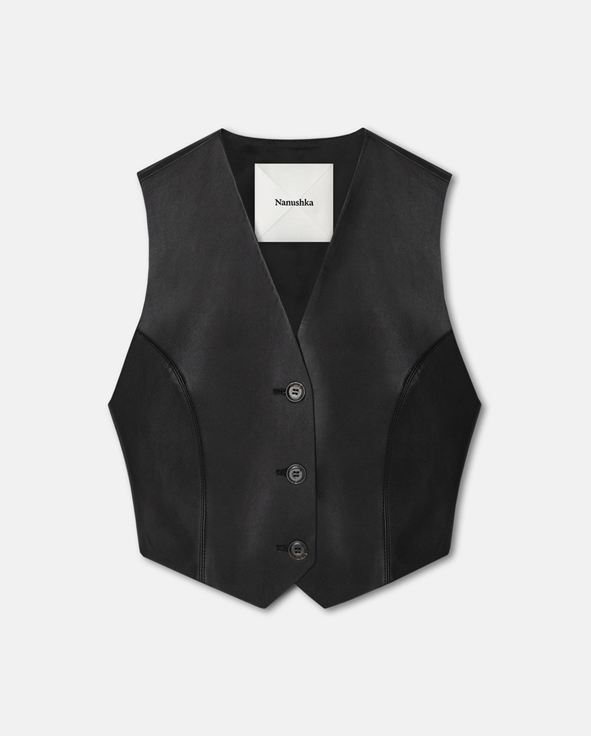 Arnona Cropped Vest In Regenerated Leather