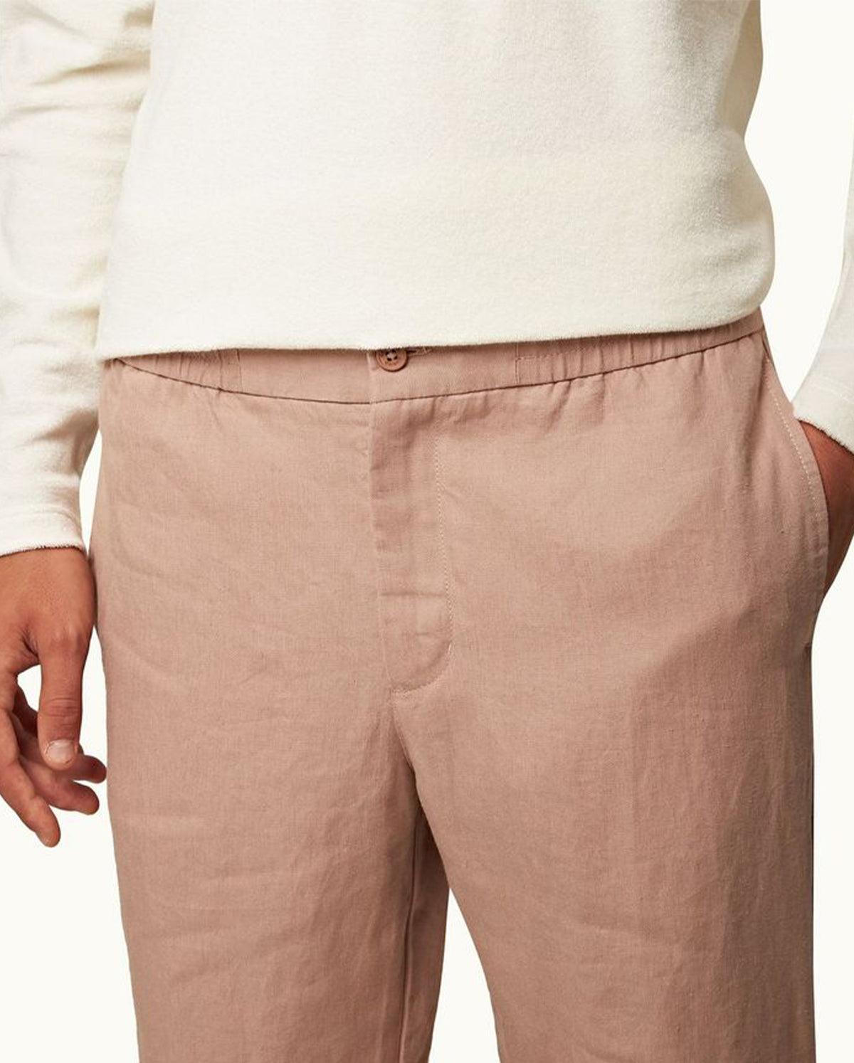 Cornell Linen Trousers In Sand Bar