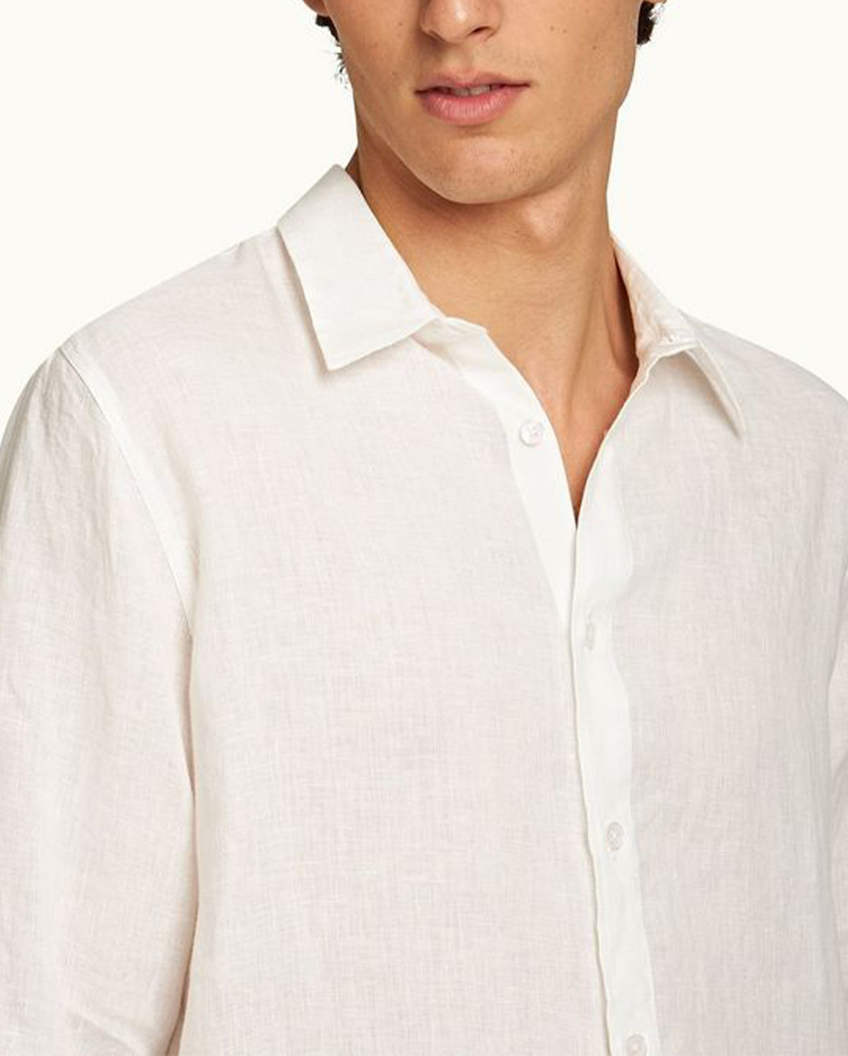 Justin Linen Shirt In White