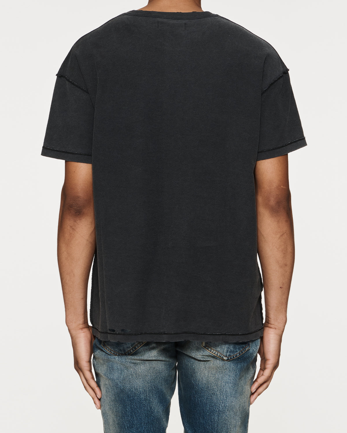 Textured Inside Out Graphic Tee - Black