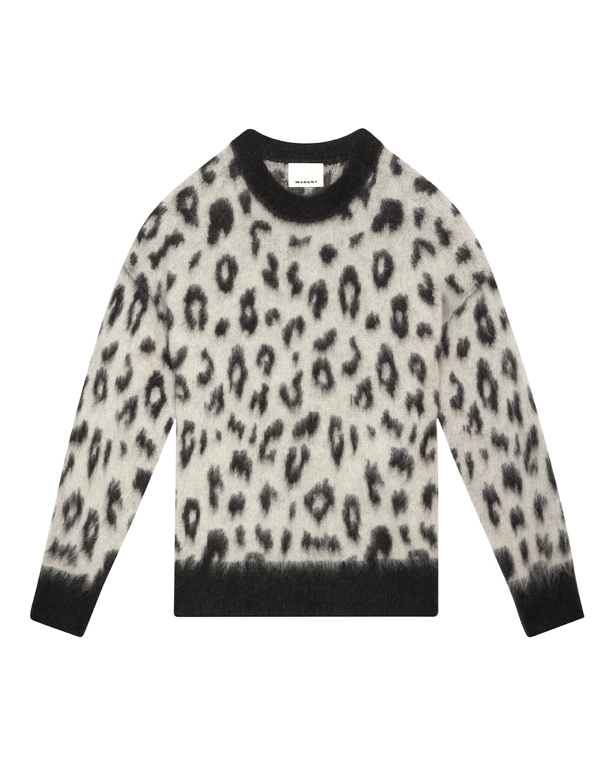 Tevy Wild Brushed Mohair Crew Sweater - Black
