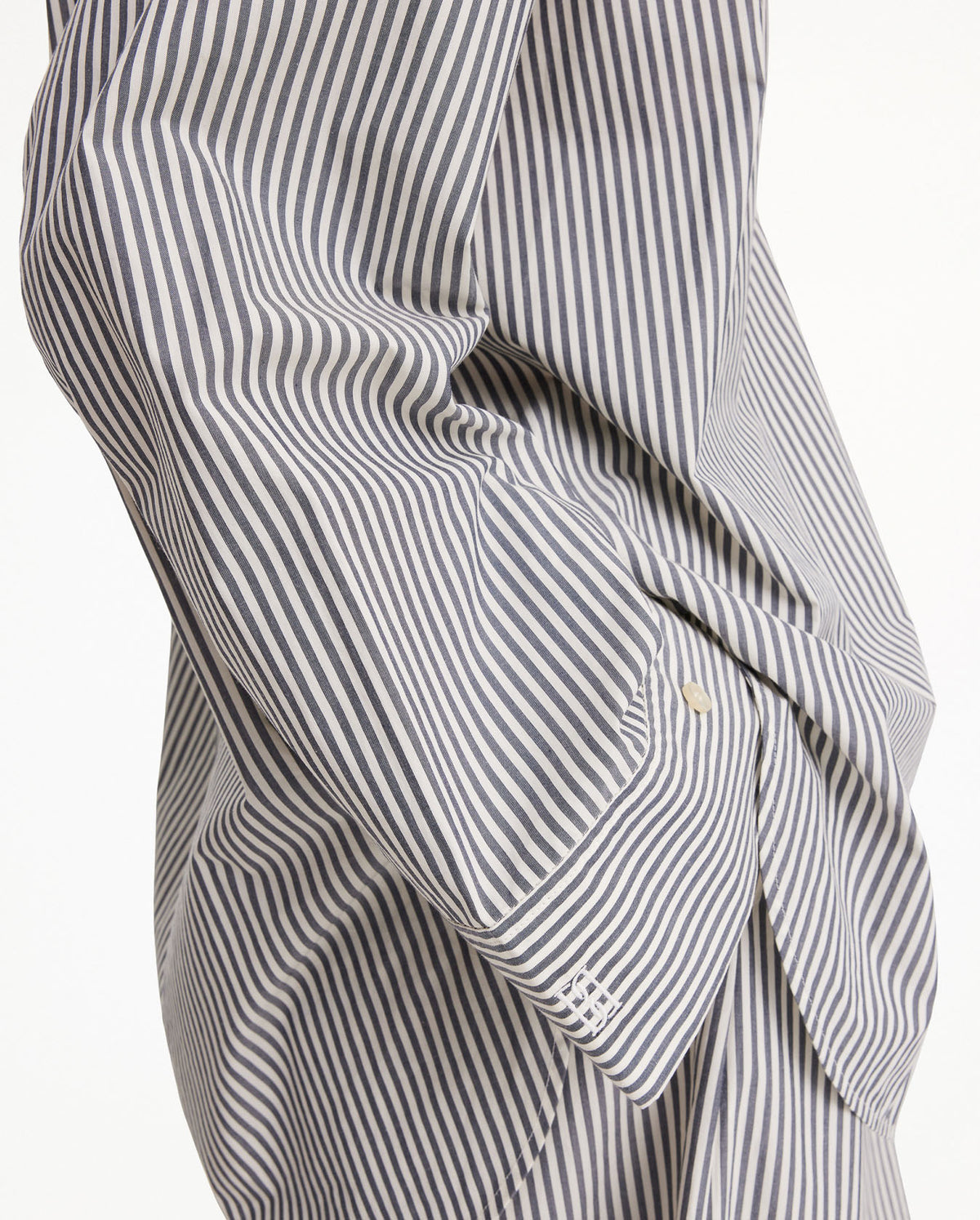 Derris Organic Cotton Shirt - Navy Stripe