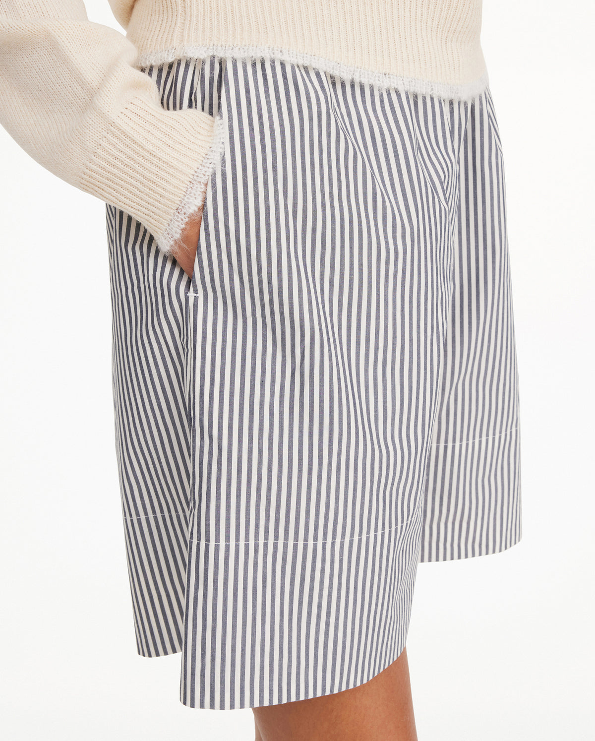 Siona Organic Cotton Shorts - Navy Stripe