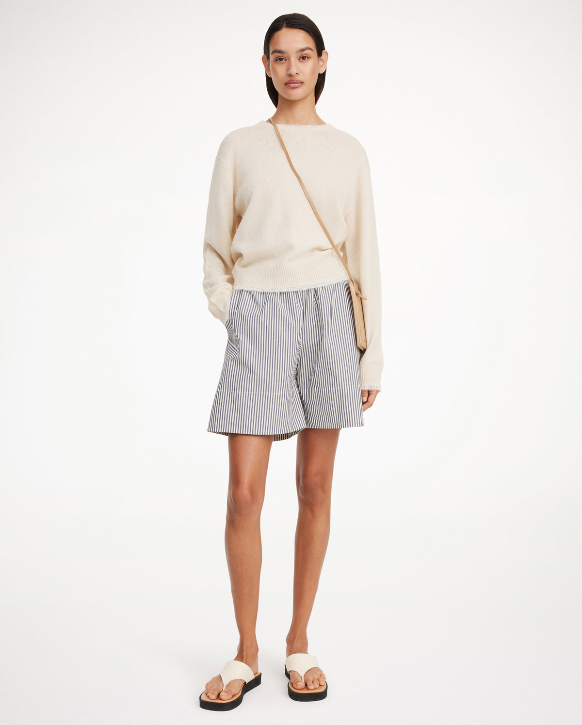 Siona Organic Cotton Shorts - Navy Stripe