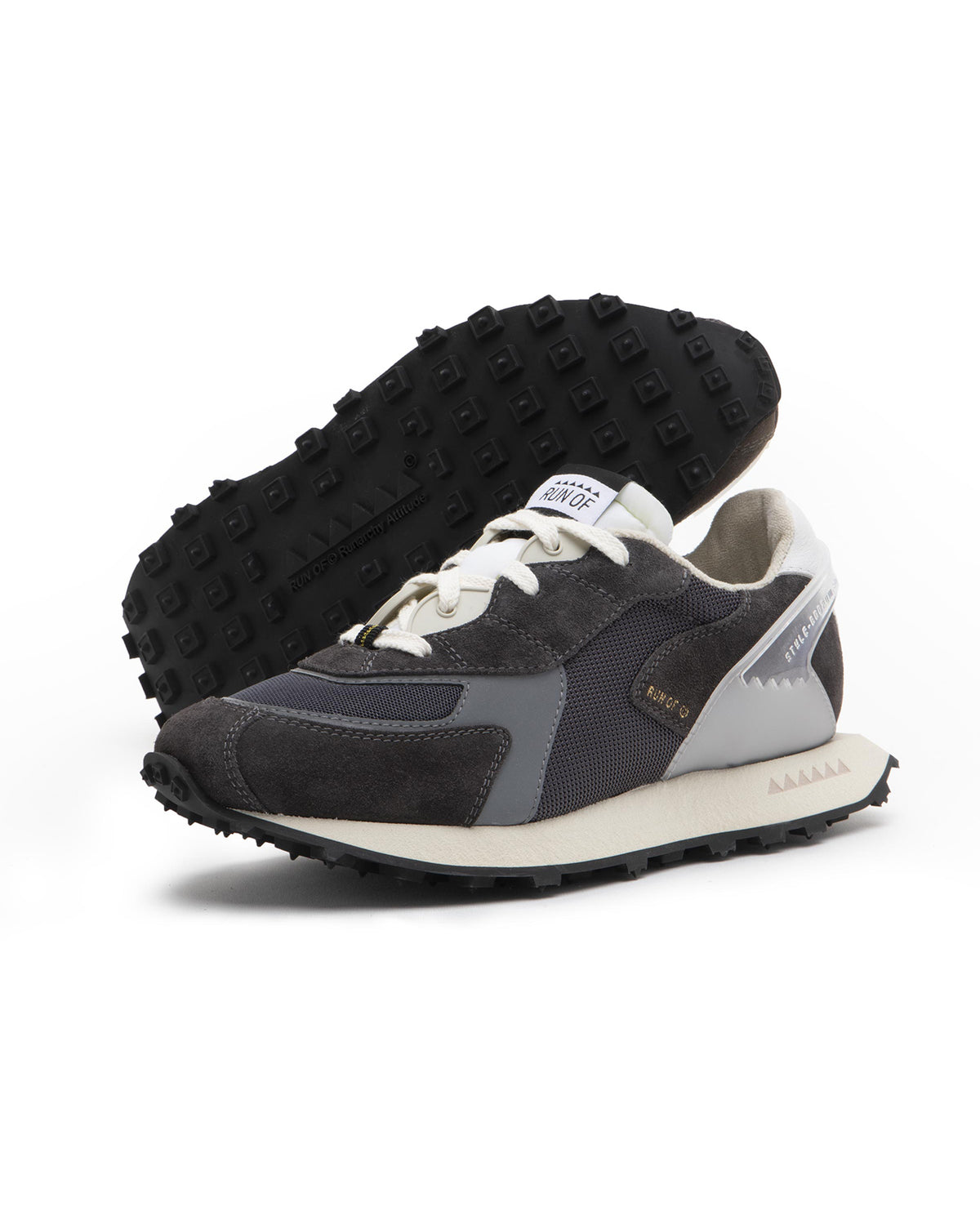 Grau Tonal Leather Sneakers - Charcoal