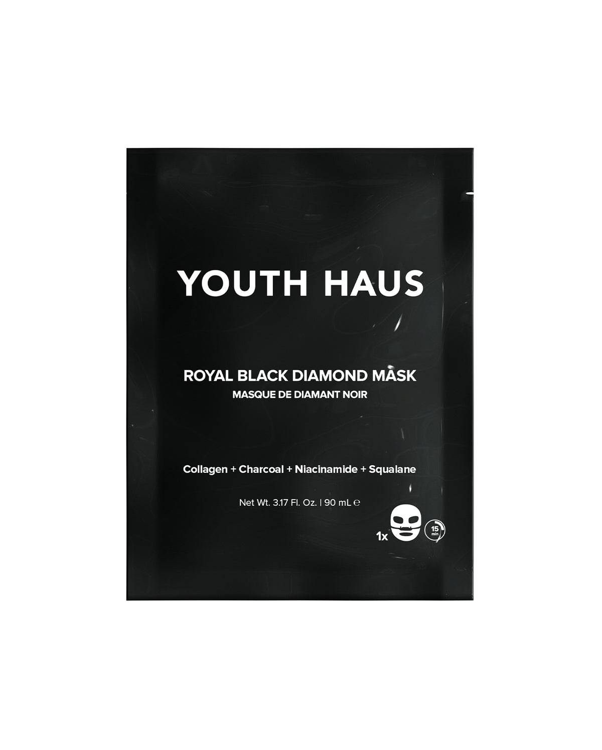 Royal Black Diamond Face Mask - Single
