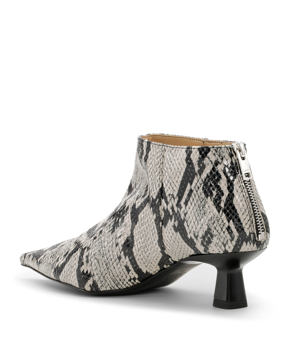 Soft Pointy Crop Boot Snake - Sand