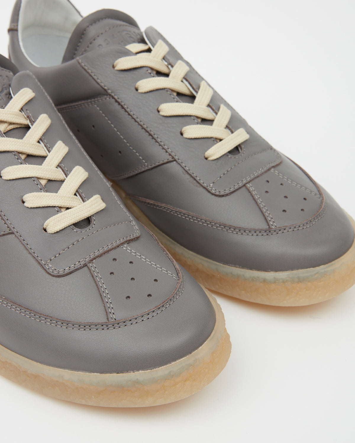 Leather Court Sneaker - Grey