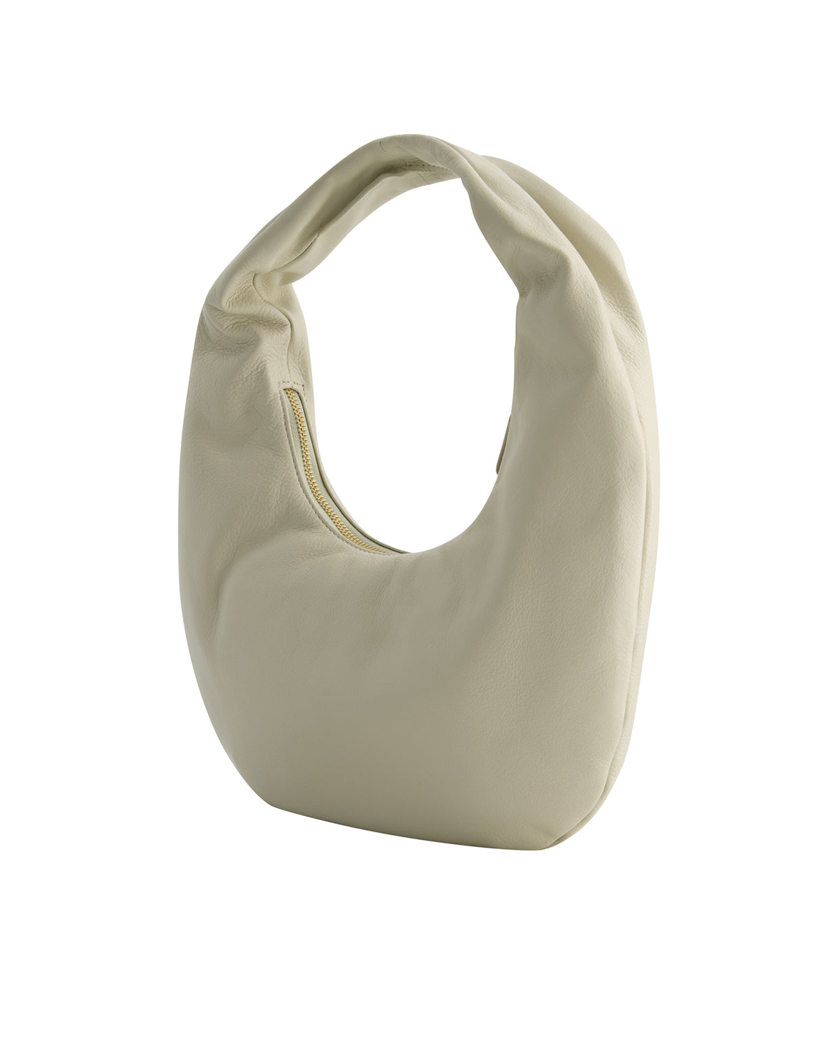 Rounded Soft Hobo Bag - Off White