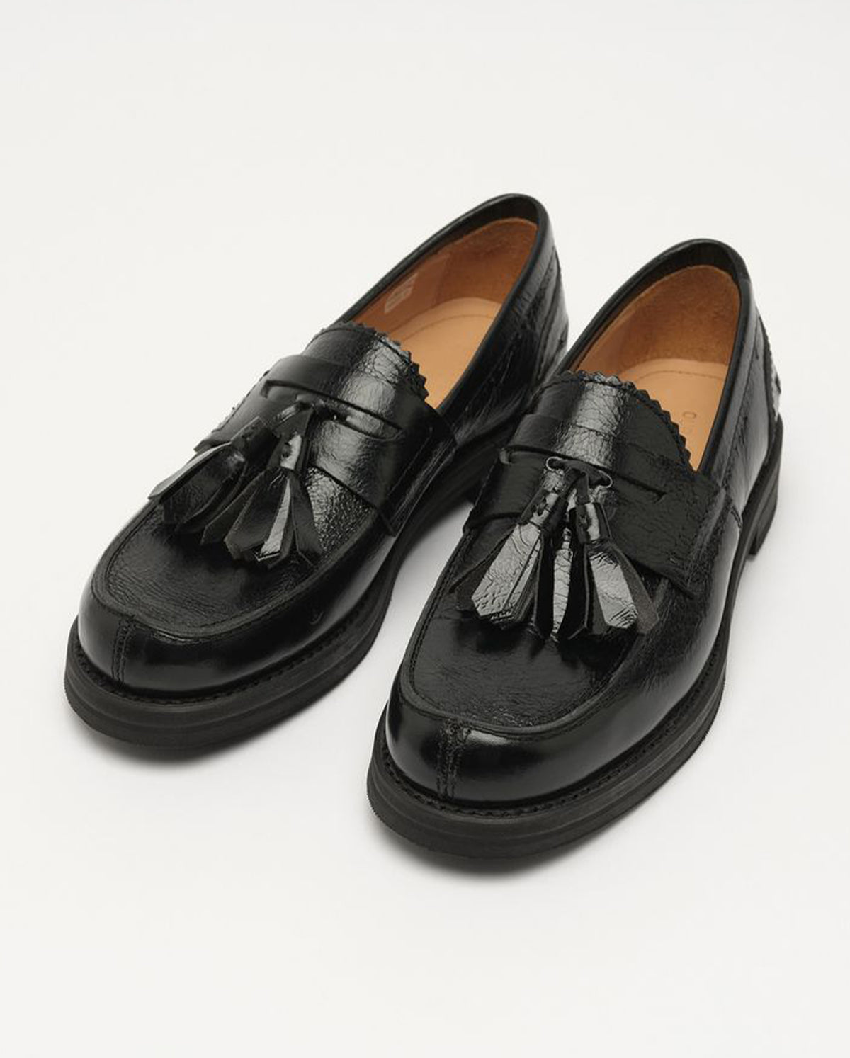 Leather Tassel Loafer - Black