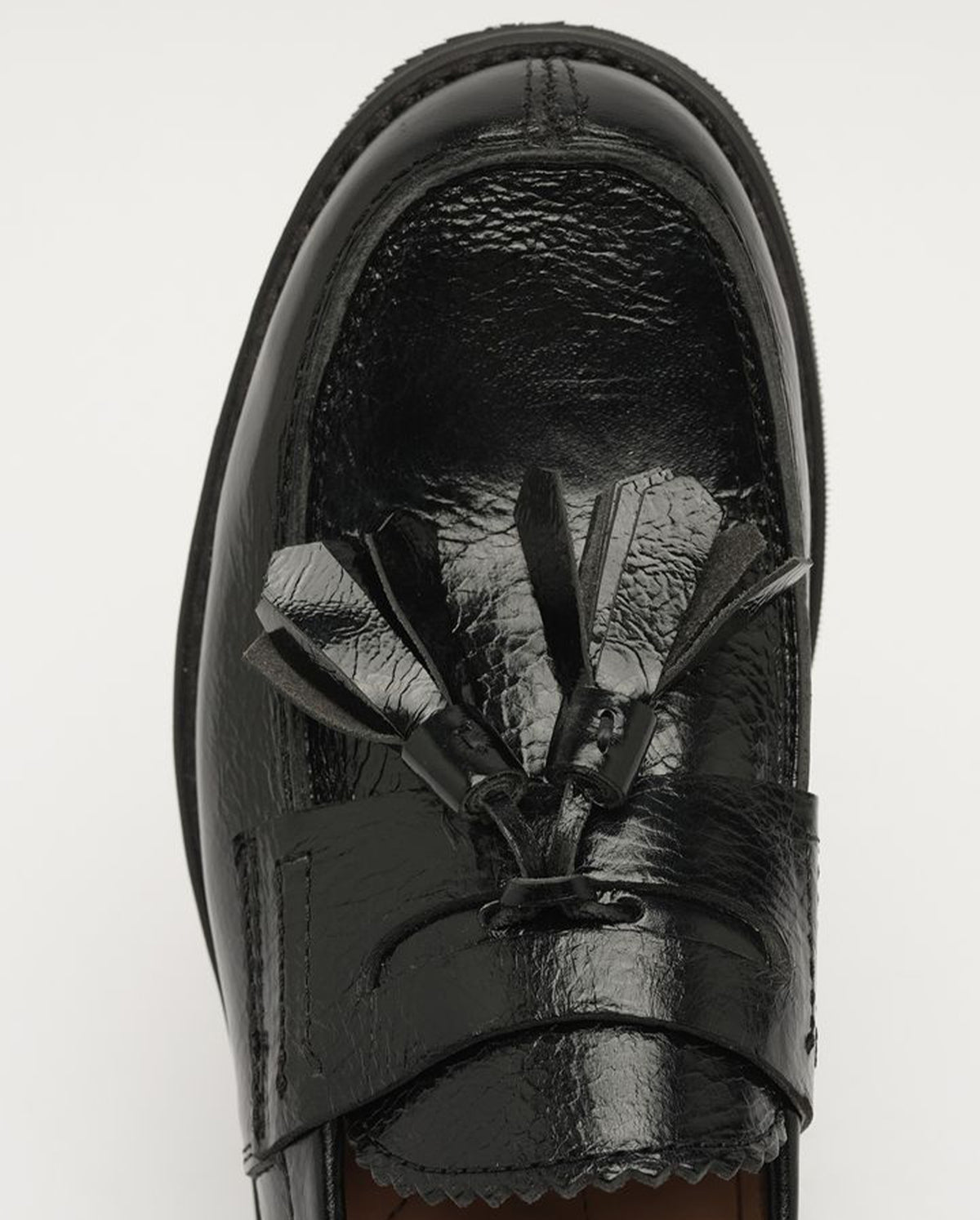 Leather Tassel Loafer - Black